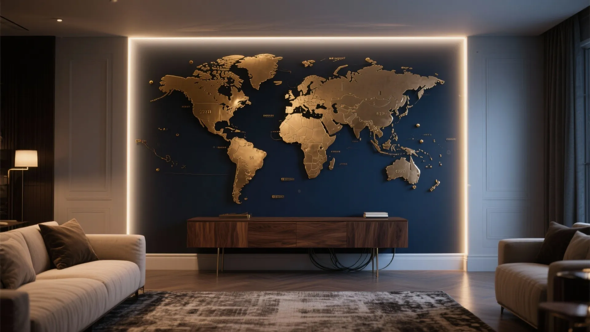 Metal or LED-Backlit Map Sculpture