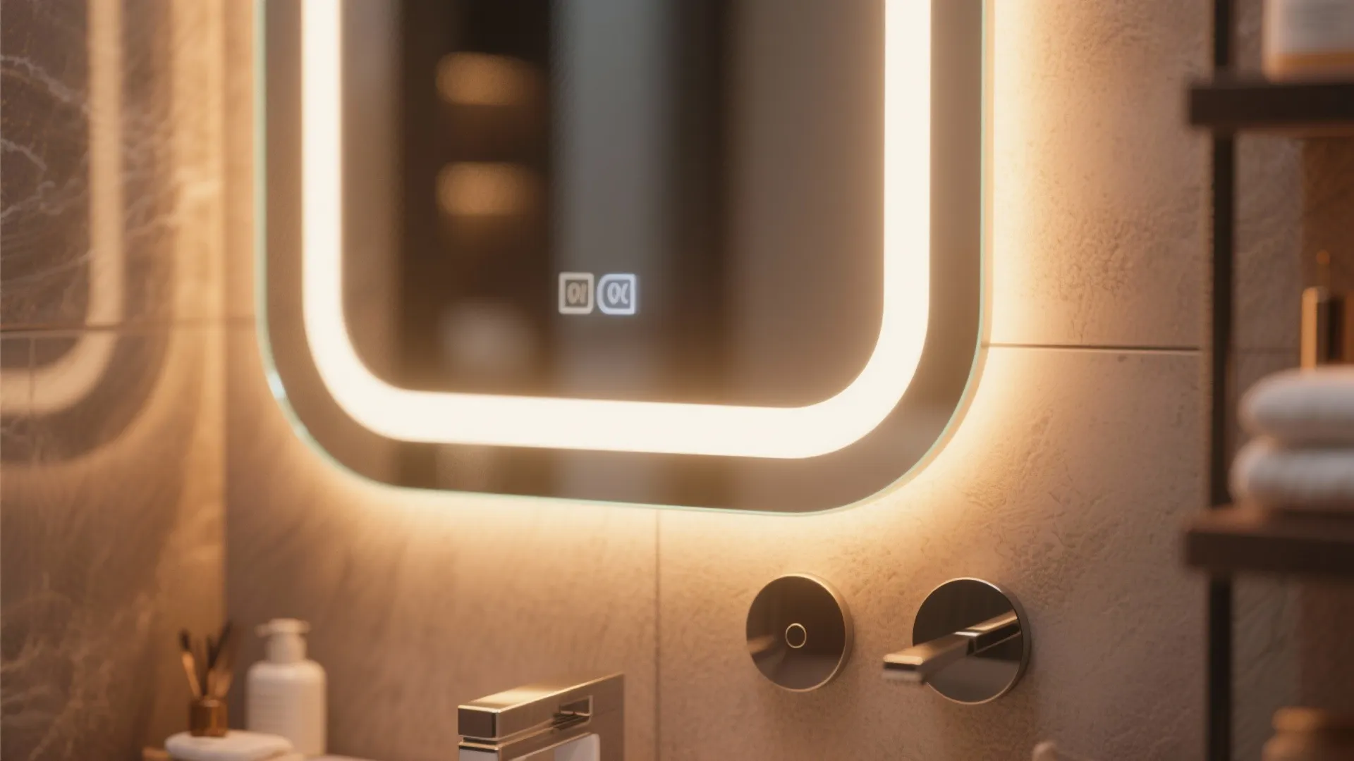 Statement Mirror with Integrated Lighting