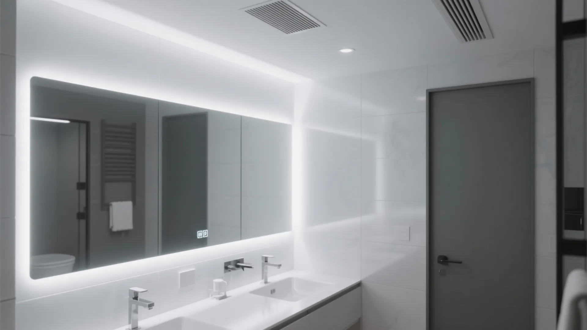 Tip 2: LED Mirror Strip + Ceiling Vent Combo