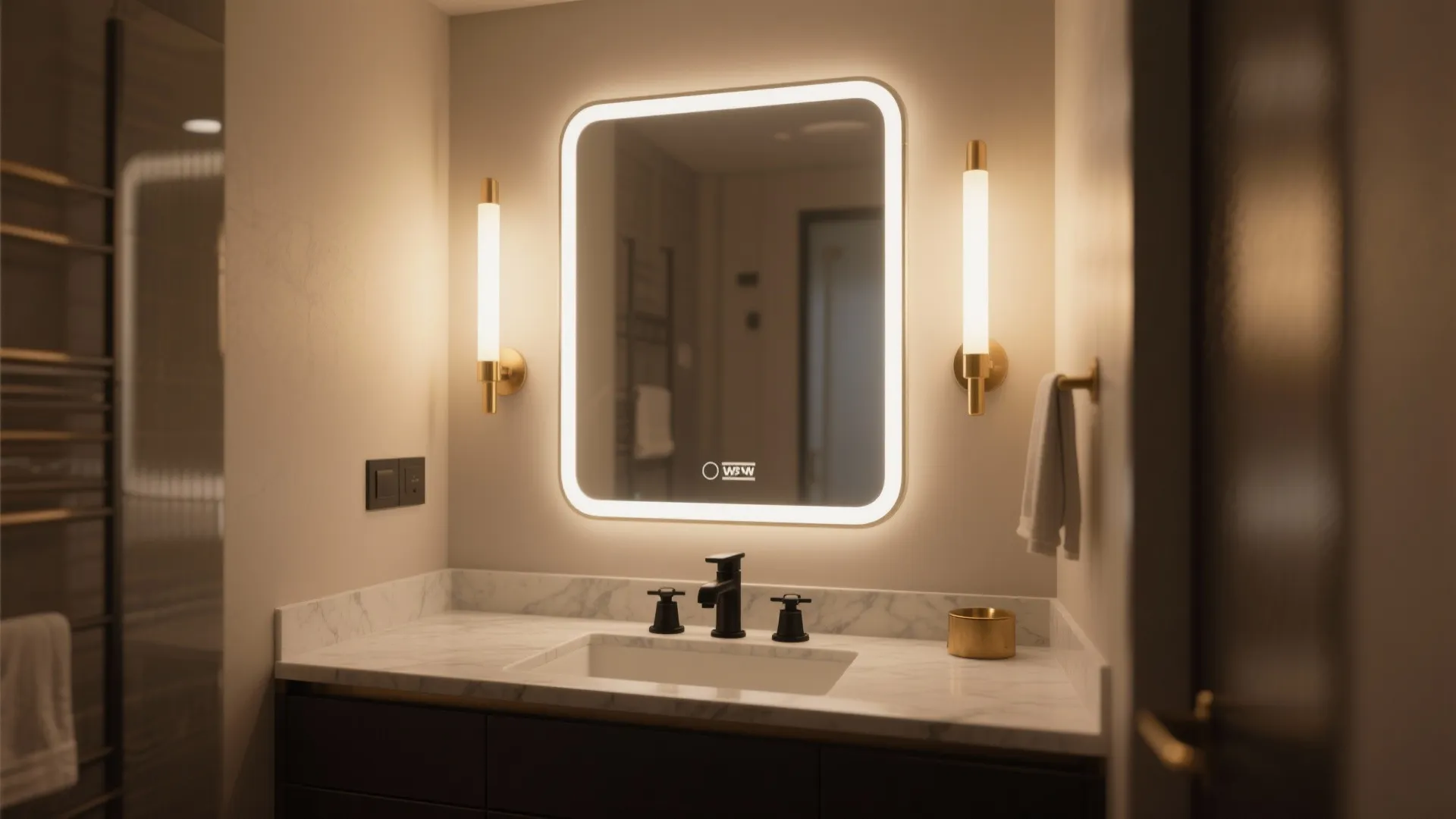 Layered Lighting with an Integrated LED Mirror