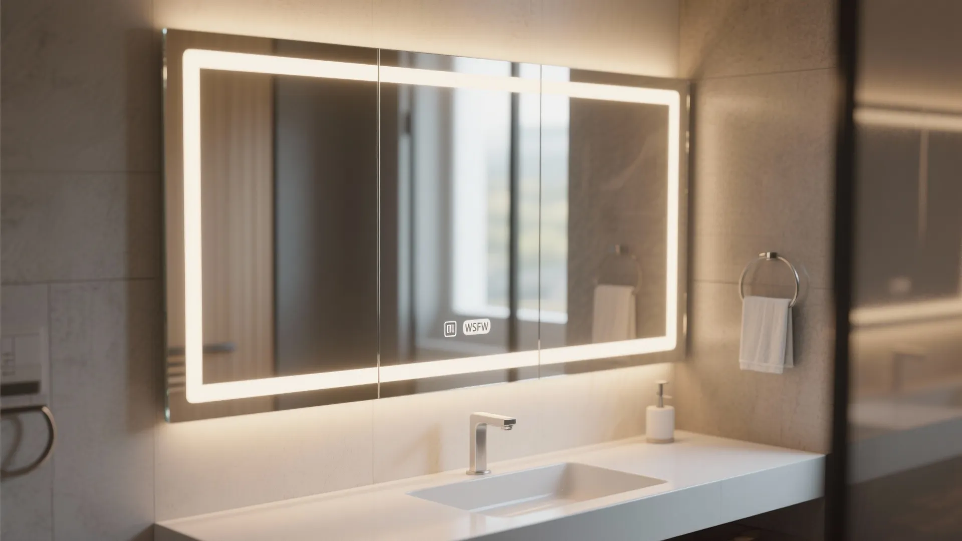 5. Integrated LED Mirror Lighting for Minimalism