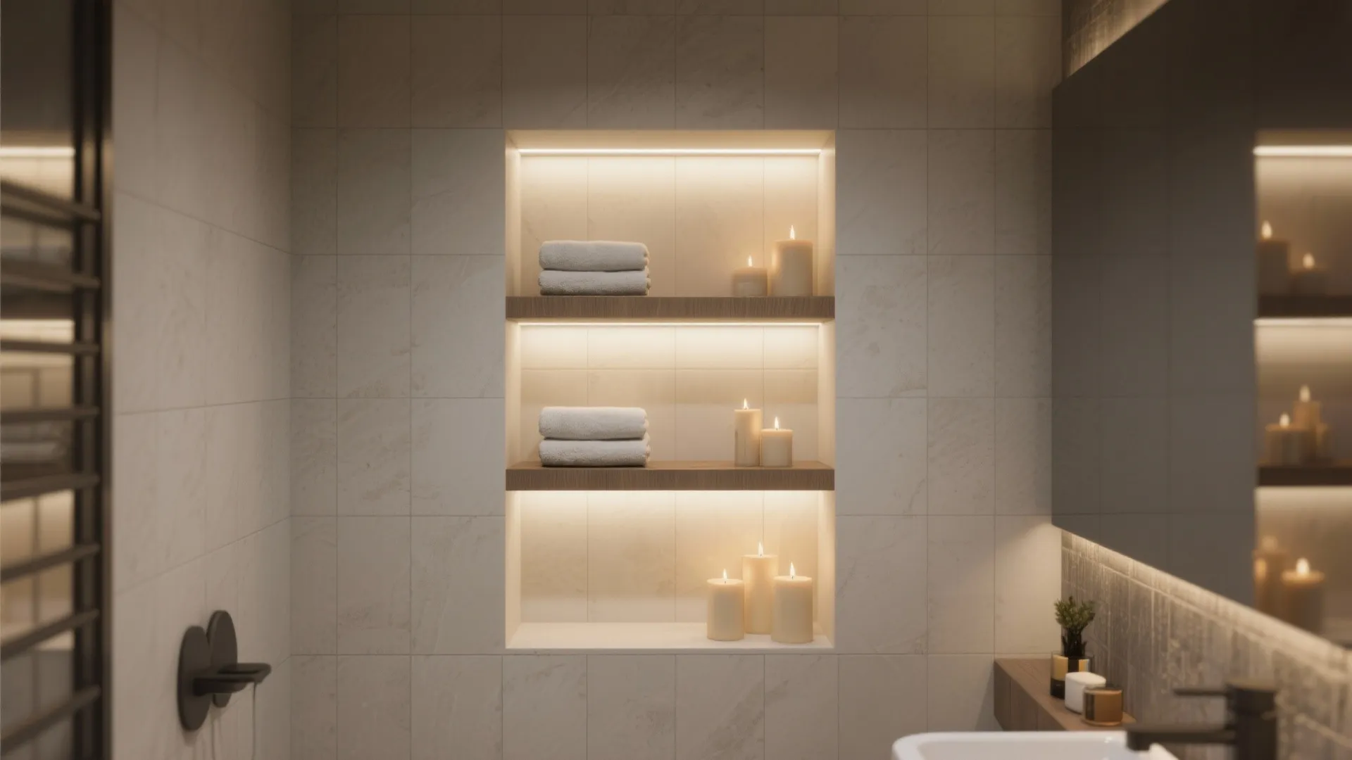 9. Recessed Niche with LED Backlight