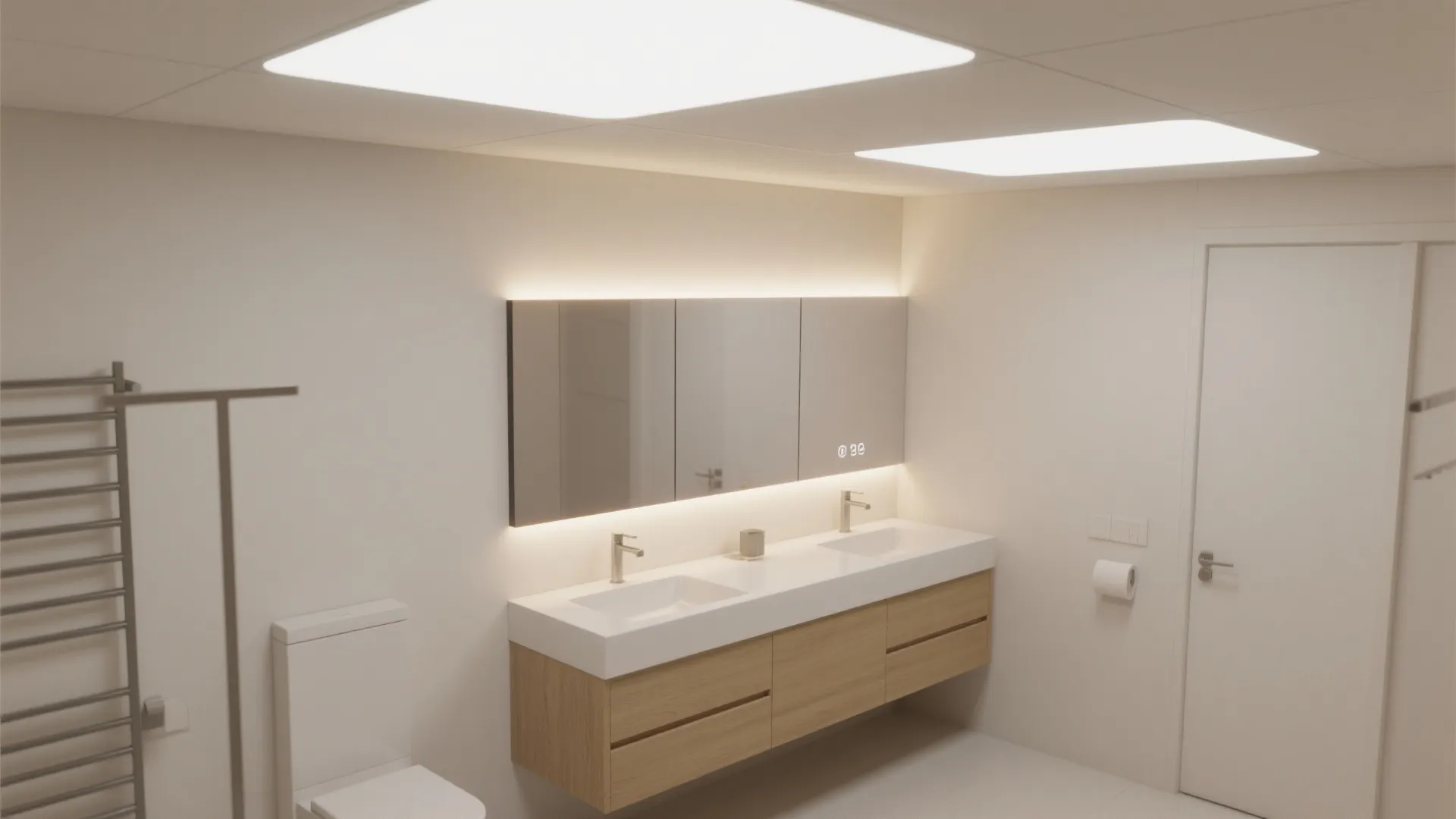 5. Integrated LED Panel with Backlit Mirror Combo