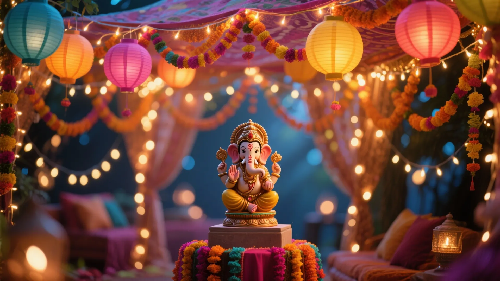 LED and Paper Lantern Glow