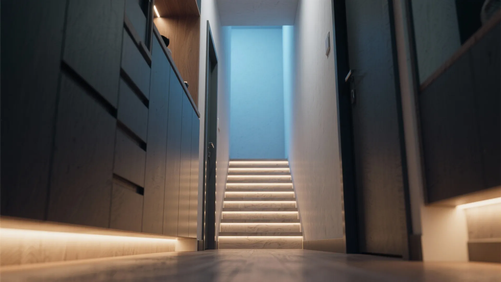 5. LED Accent Lines for Pathways and Stairs
