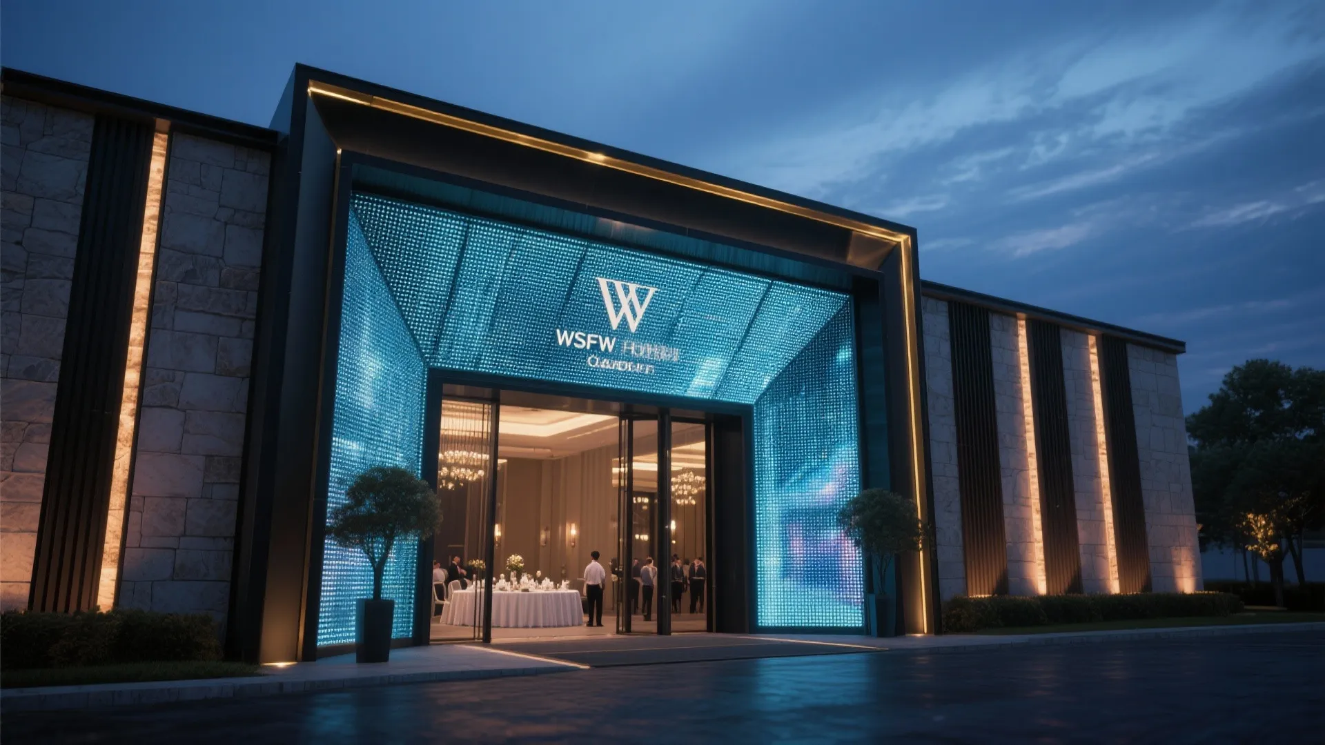 LED Media Facade Portal with Dynamic Lighting