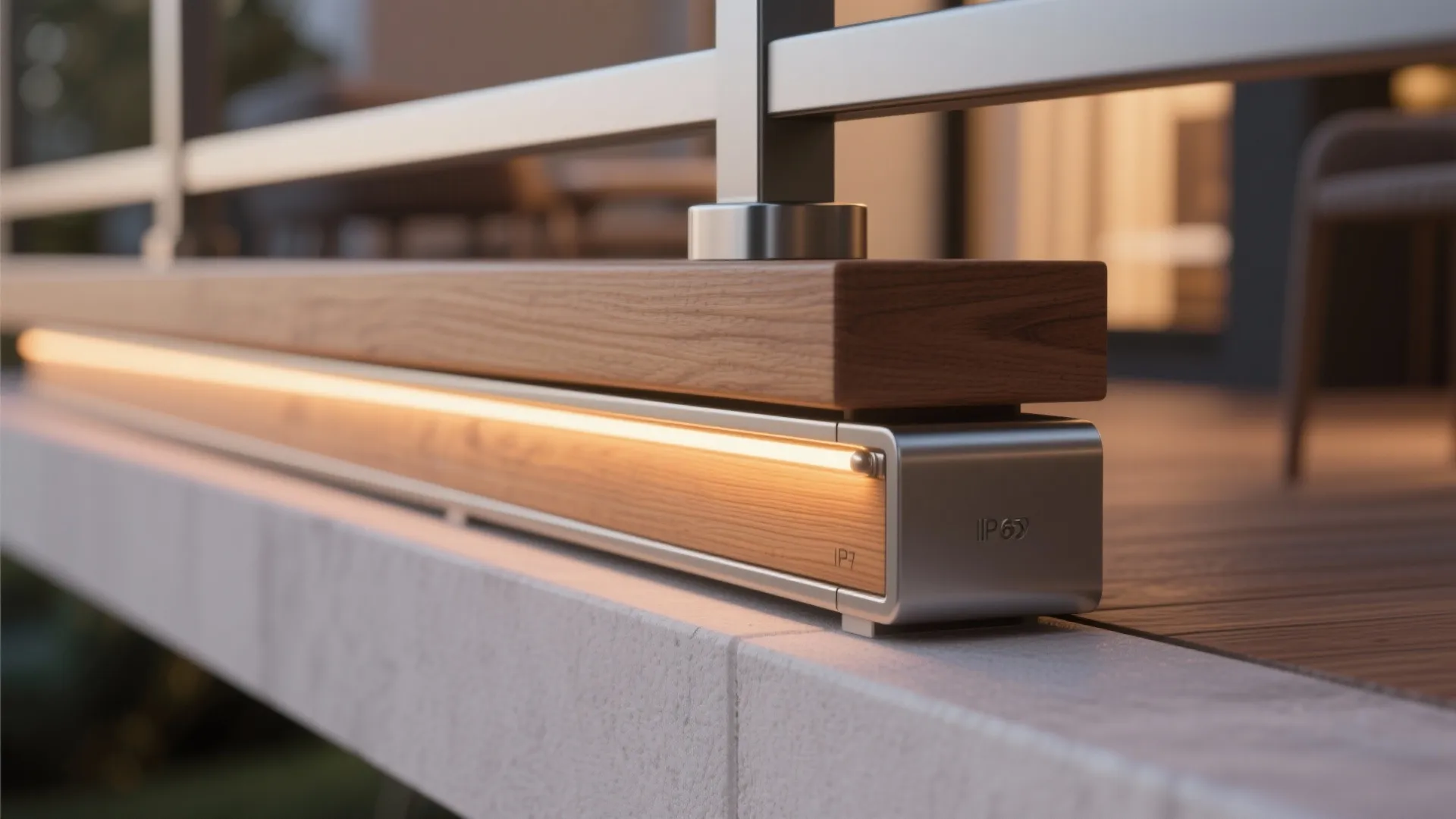 Mixed Materials with Integrated LED Handrails