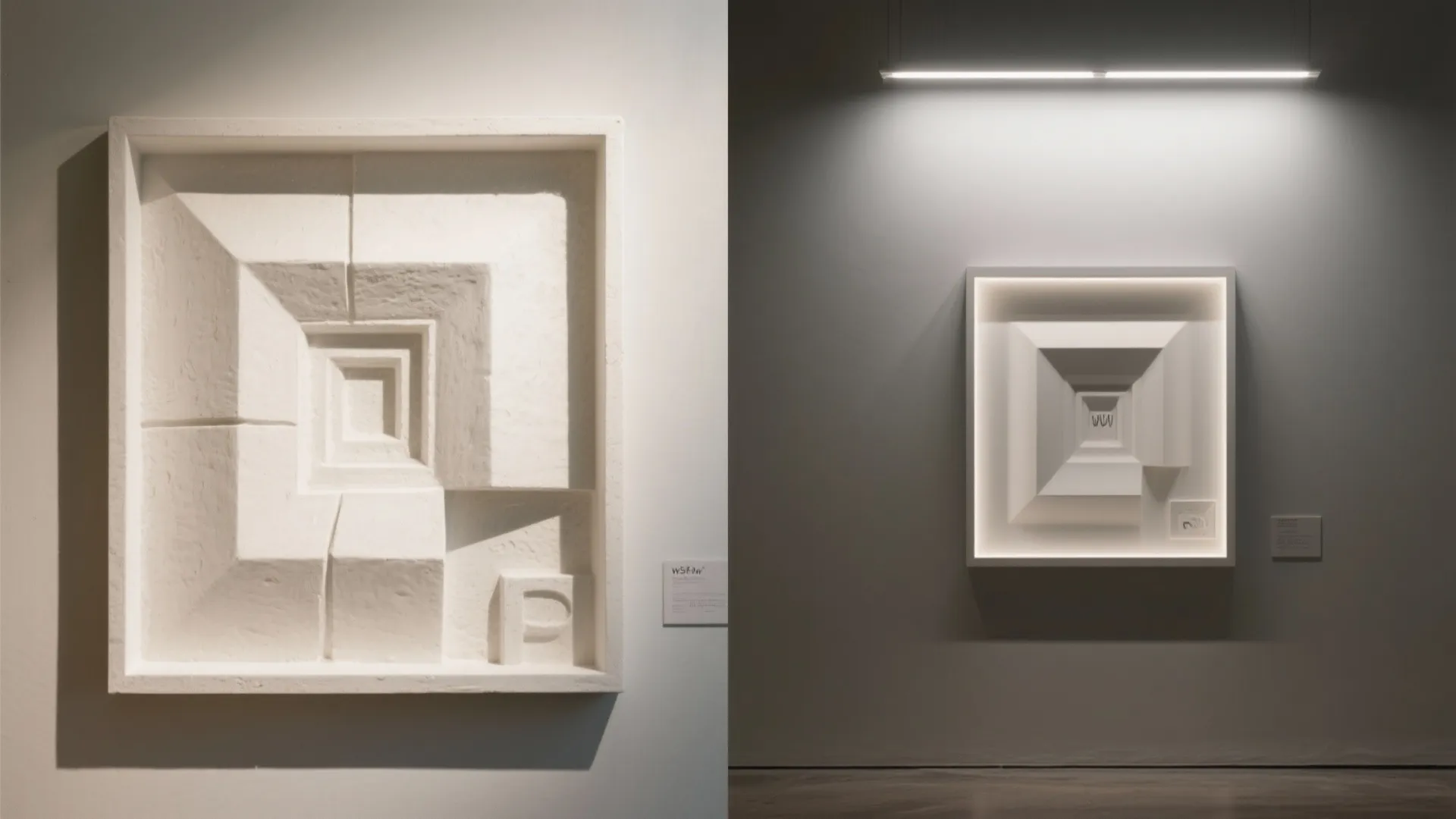 Geometric relief with hidden LED washing