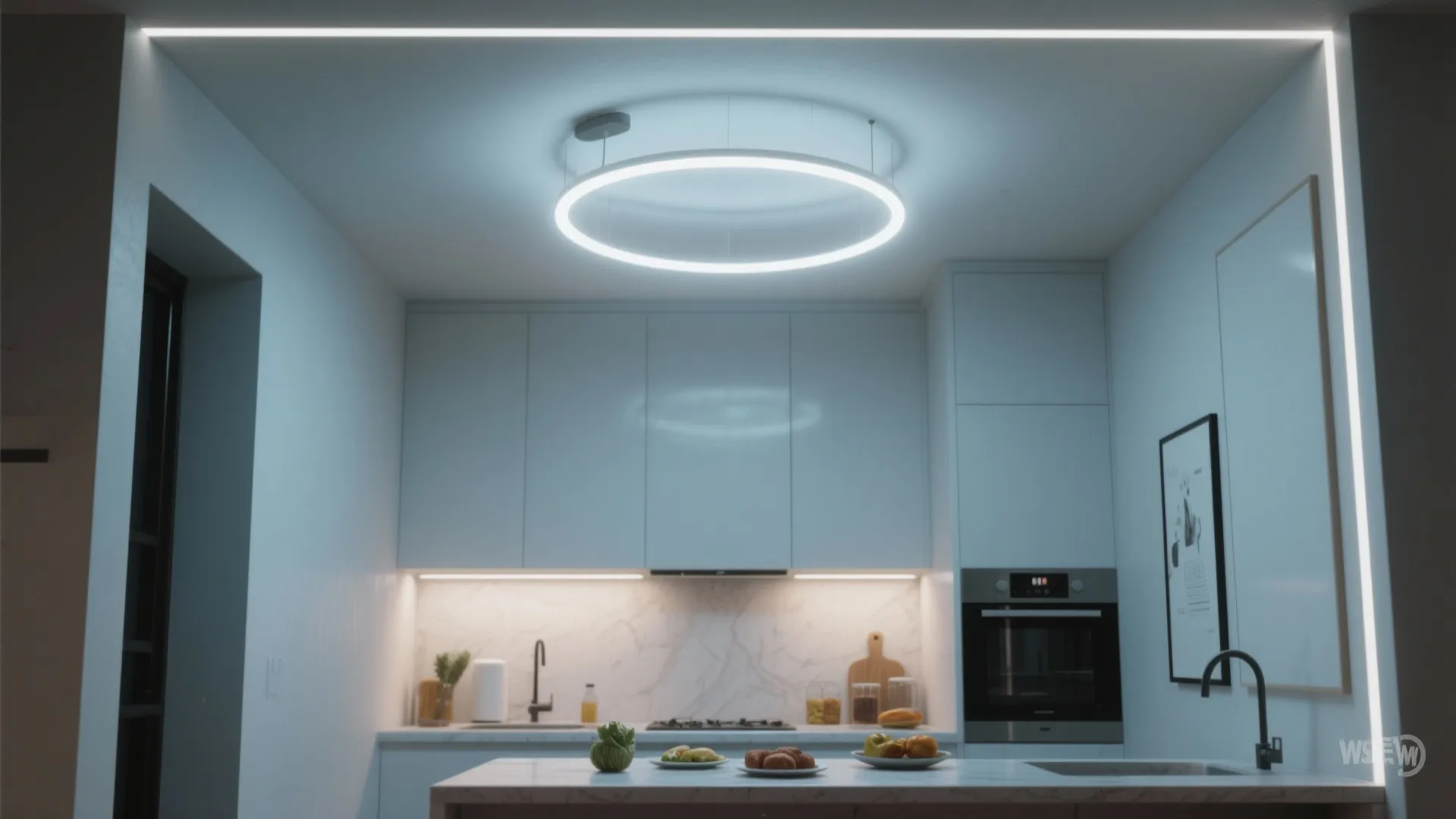 5. Integrated LED Ring Chandeliers for Modern Minimalism