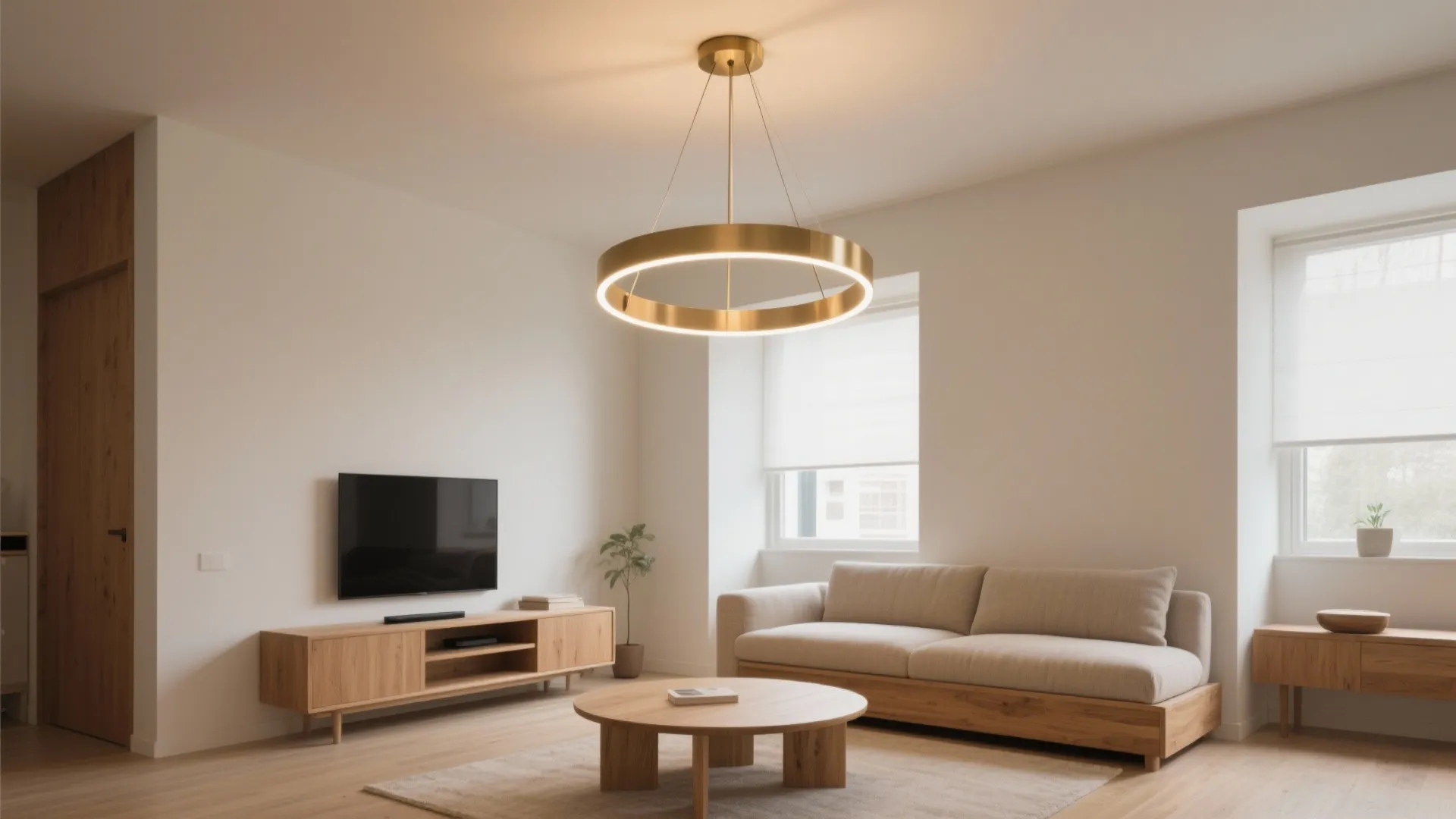 Minimalist LED Ring Chandelier