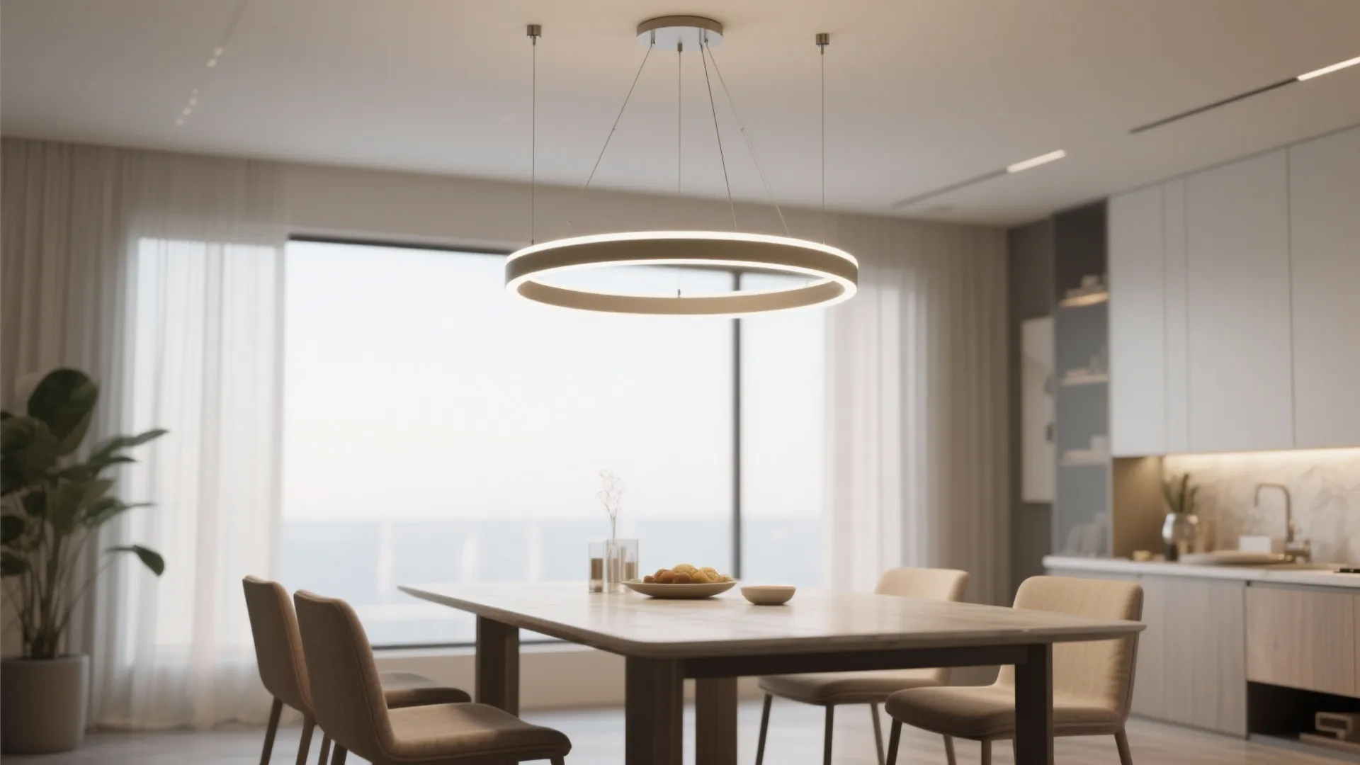 4. Statement LED ring chandelier for modern minimalists