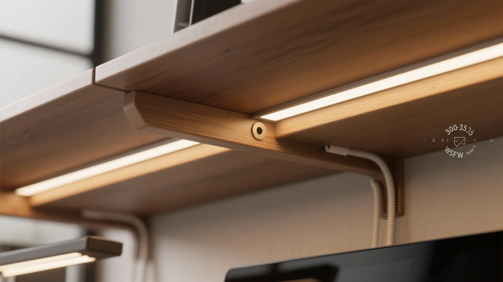 Built-in Niche Desk with Vertical Storage