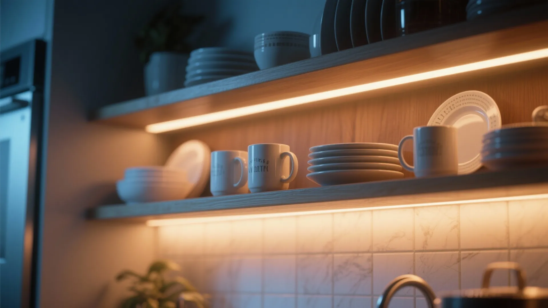 4. Integrate Lighting Under Shelves