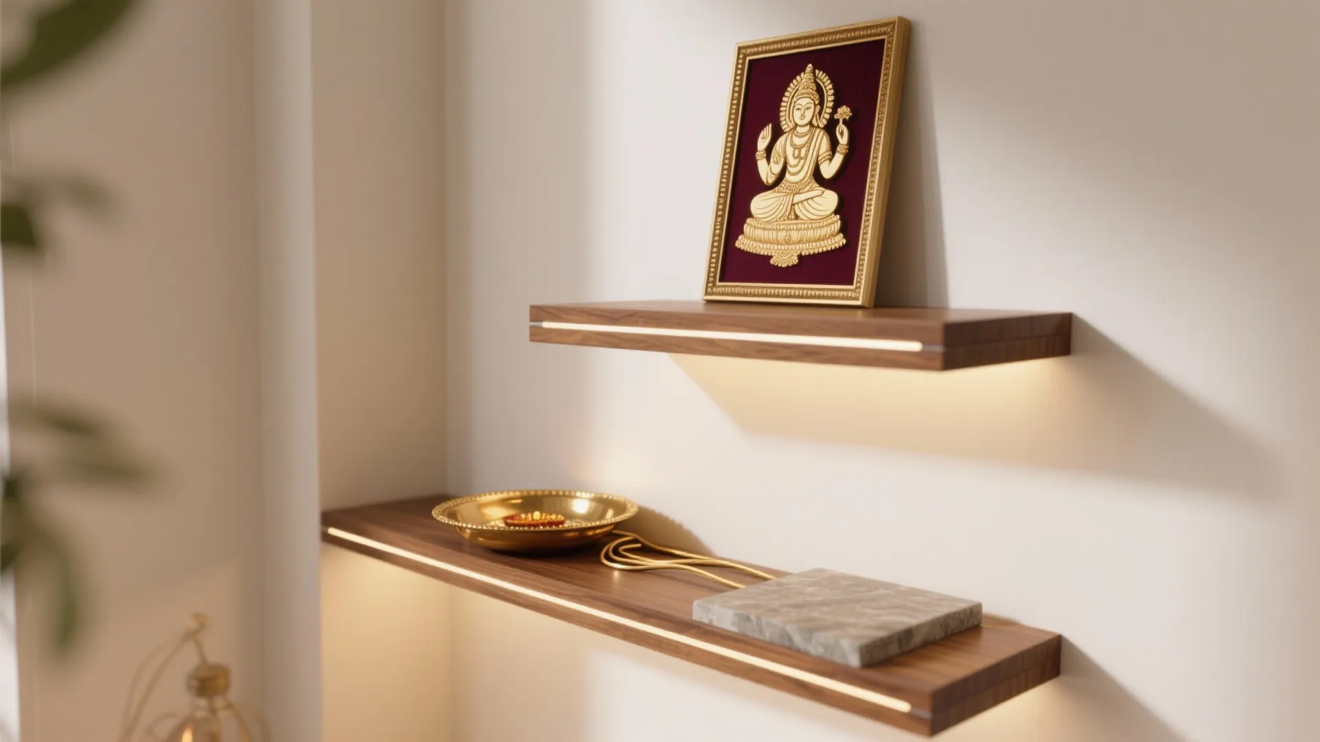 Floating Plywood Shelves with Hidden LED