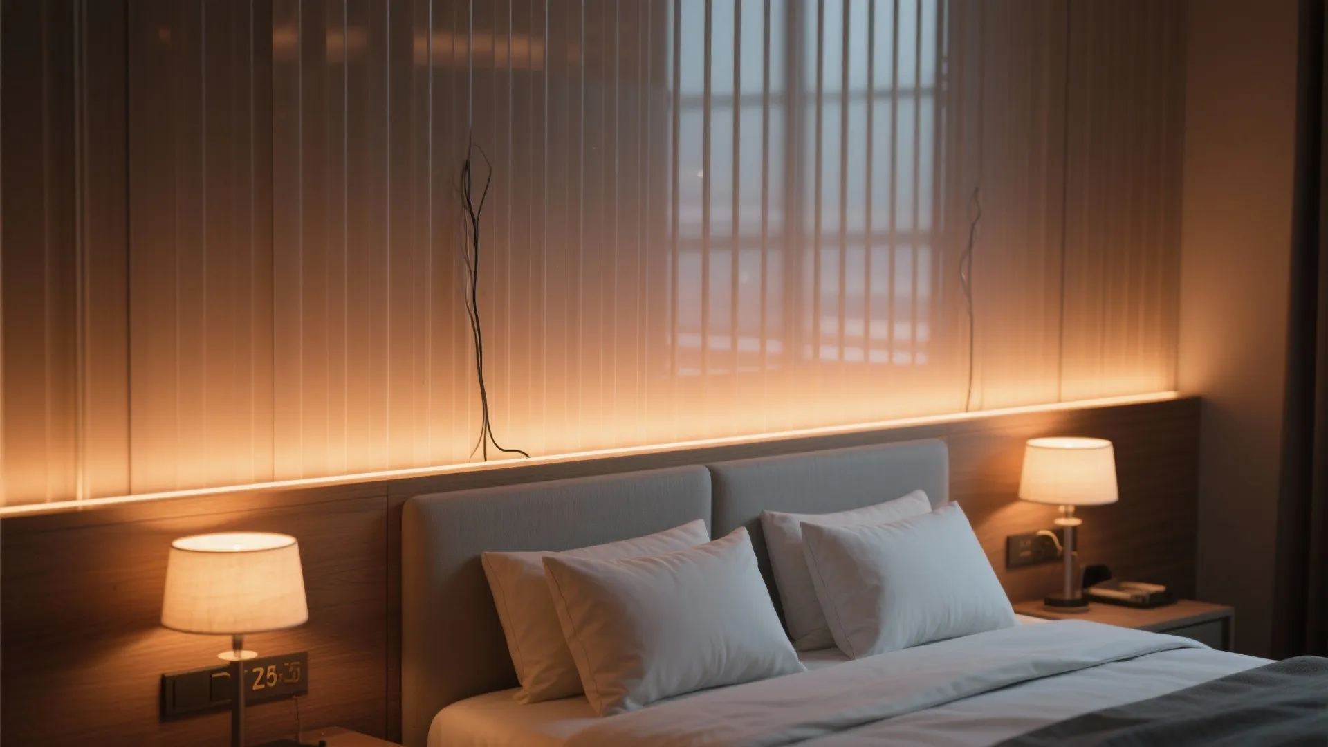 LED-backlit PVC slat wall as a feature