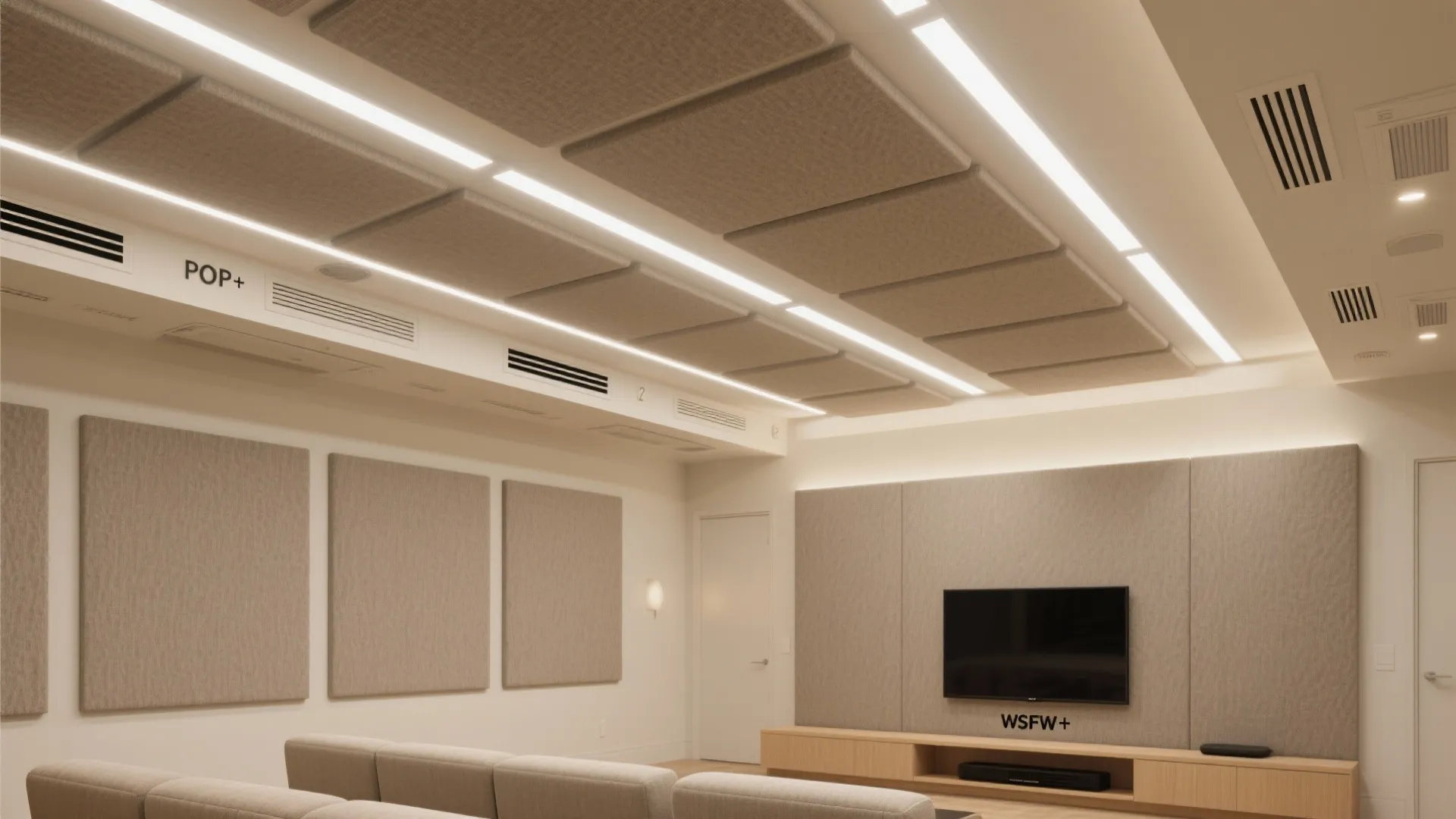 Integrated LED Slots with Acoustic Panels