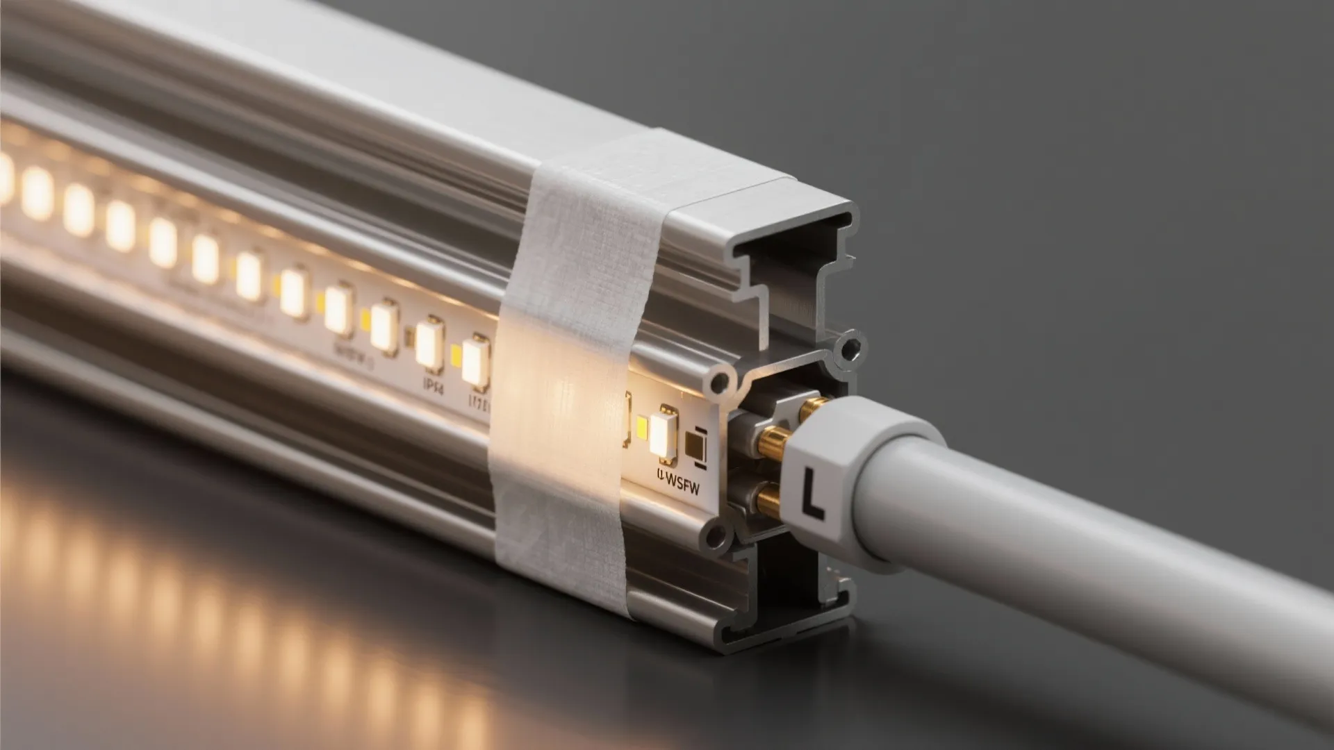 LED strip under rail + planters for hidden glow