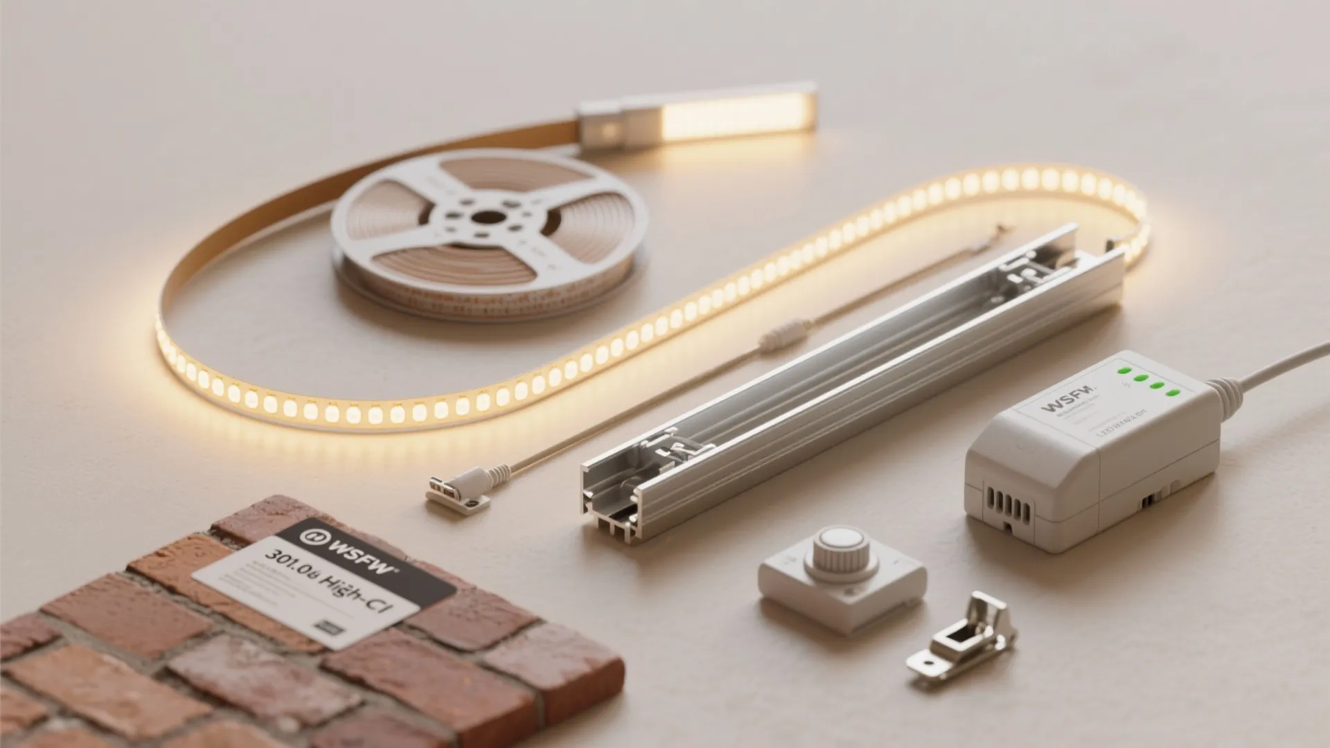 3) LED Strip Grazing in Mortar Lines