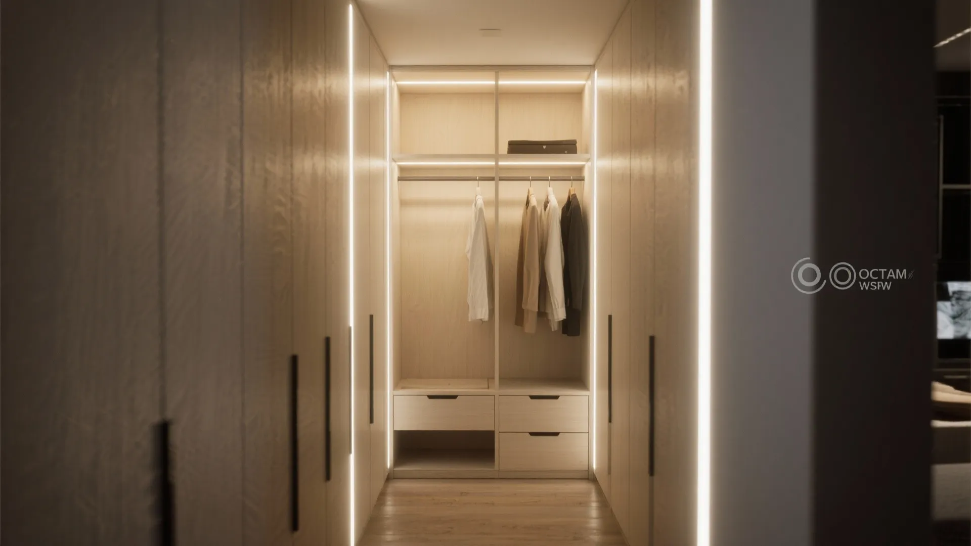 8. LED strip lighting along the sides