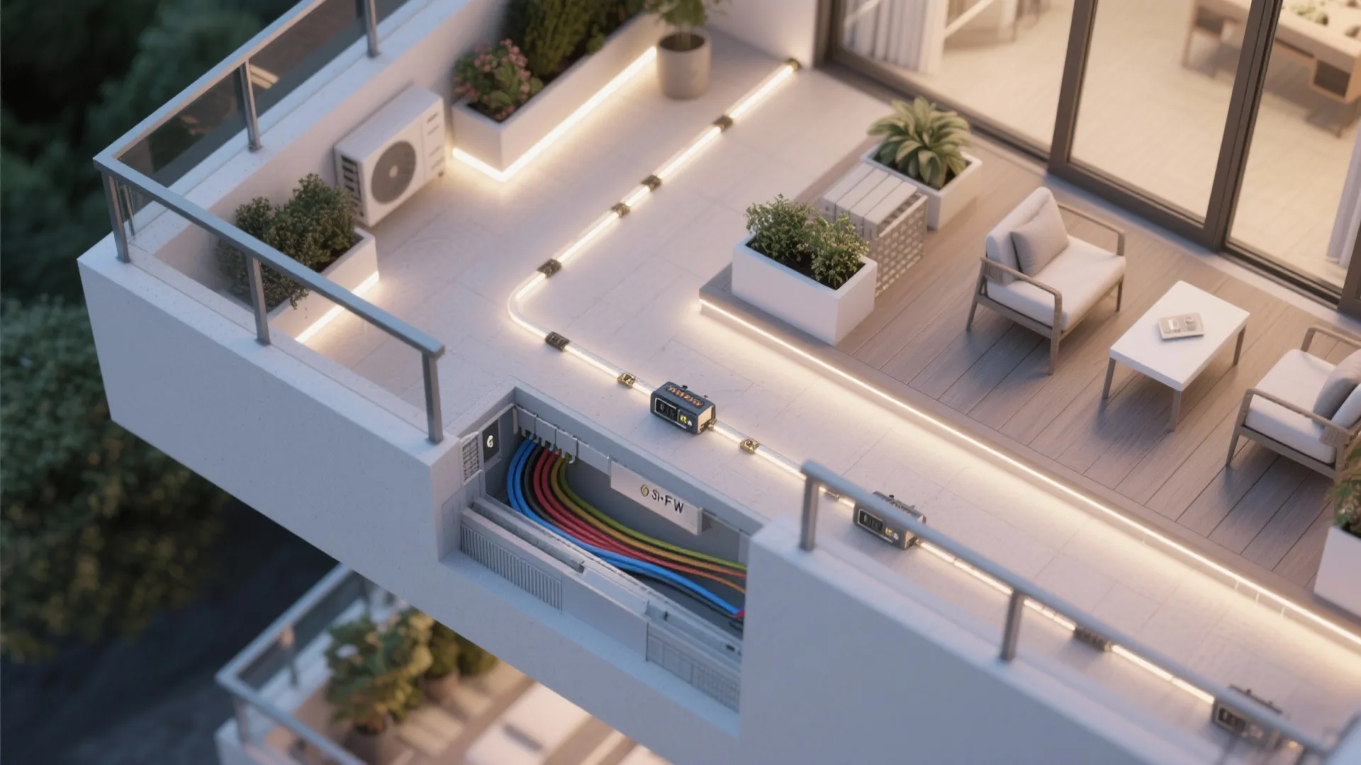 Waterproof LED Strips Under the Railing