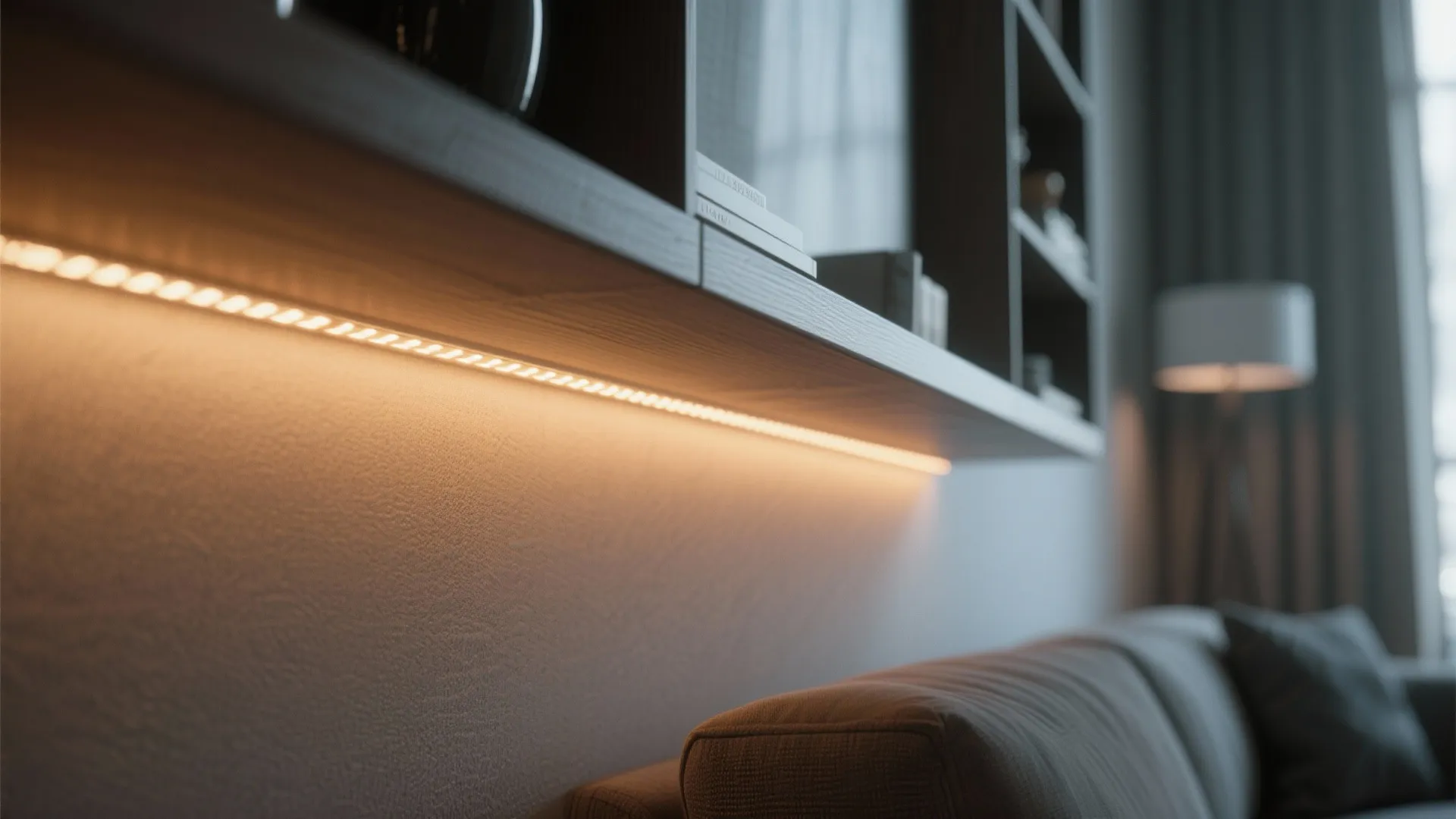 5. LED strips to enlarge visual boundaries