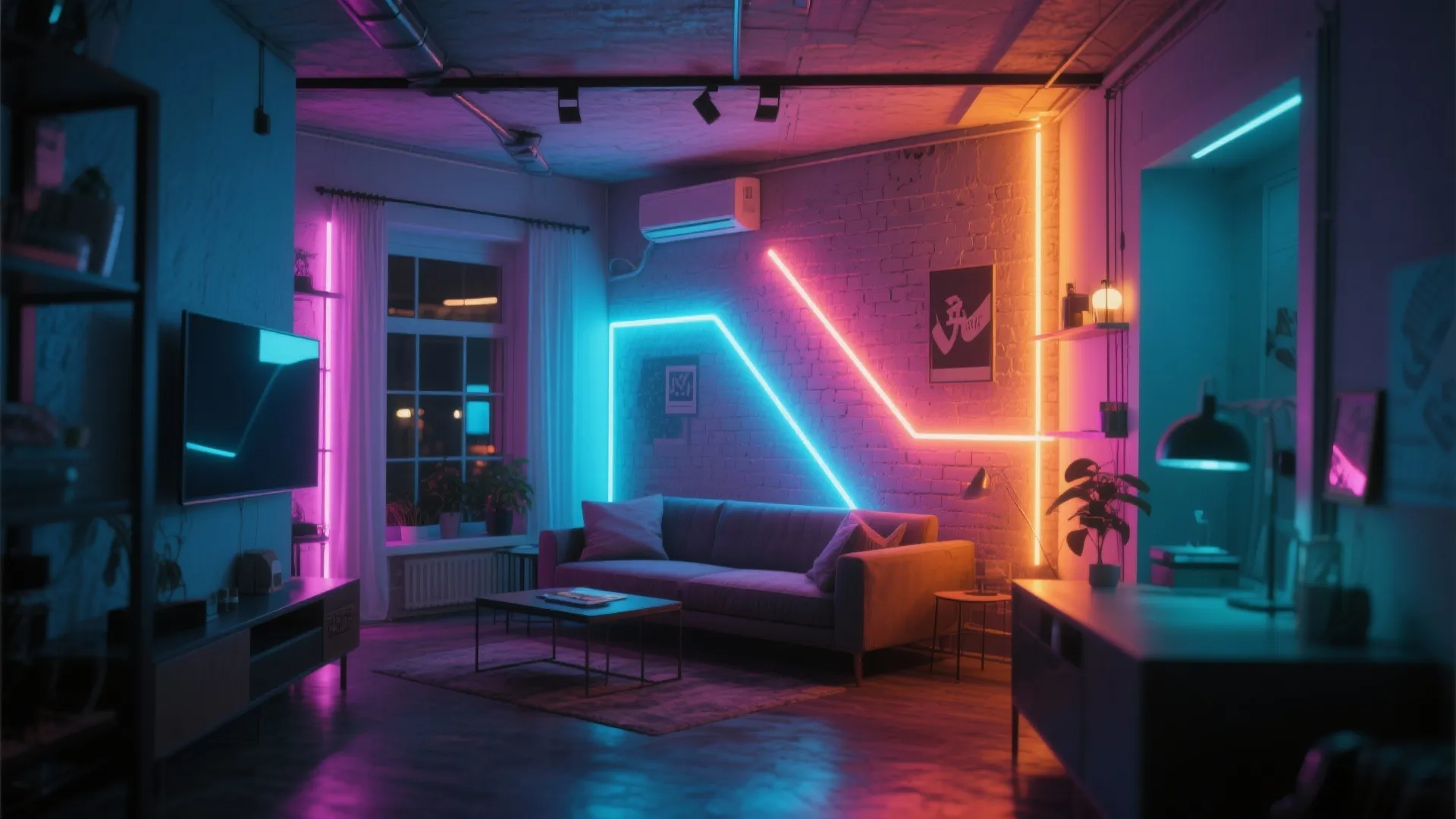 LED strip accents for modern drama