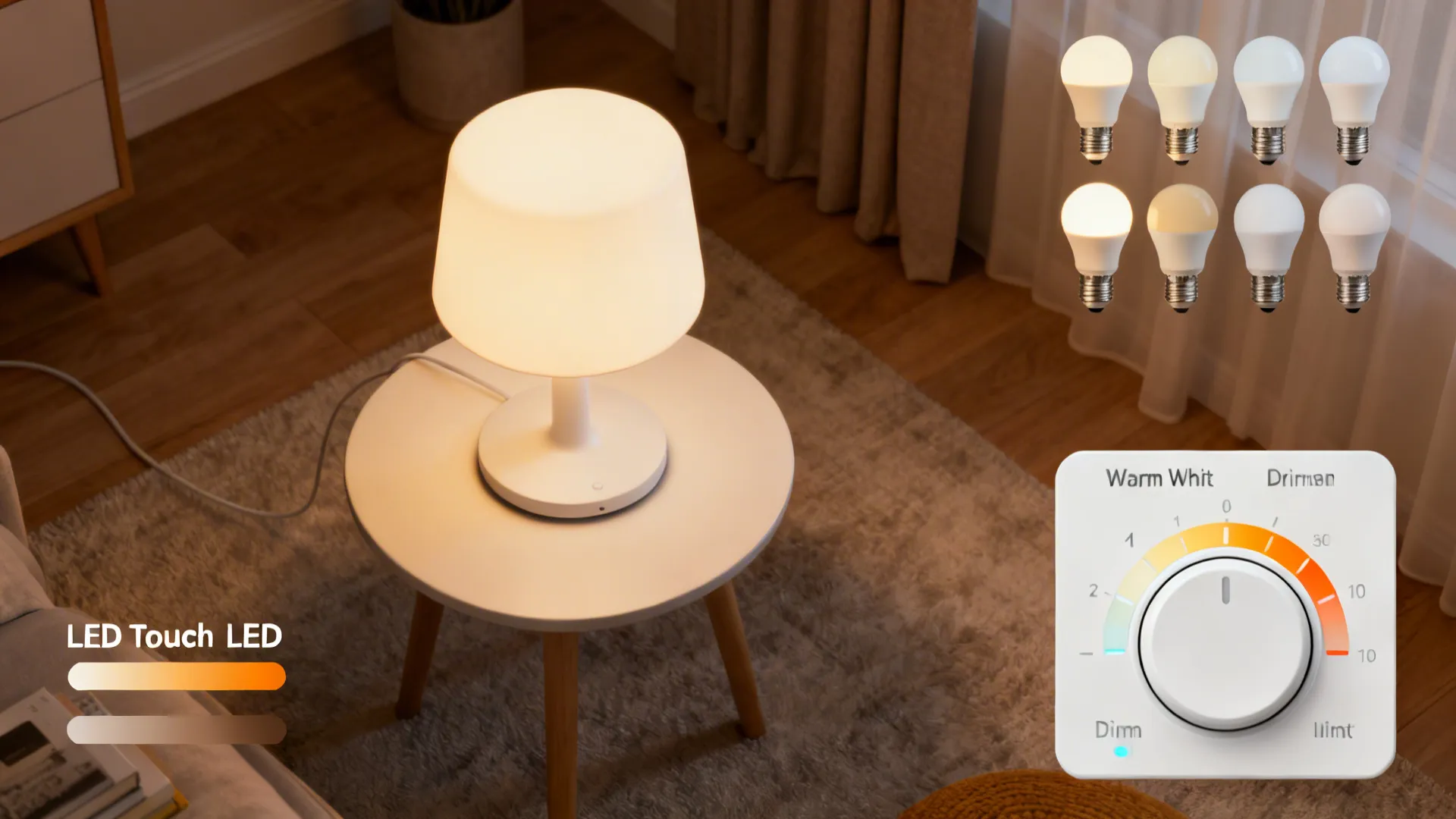 3. LED Touch Lamps with Dimmable Warmth