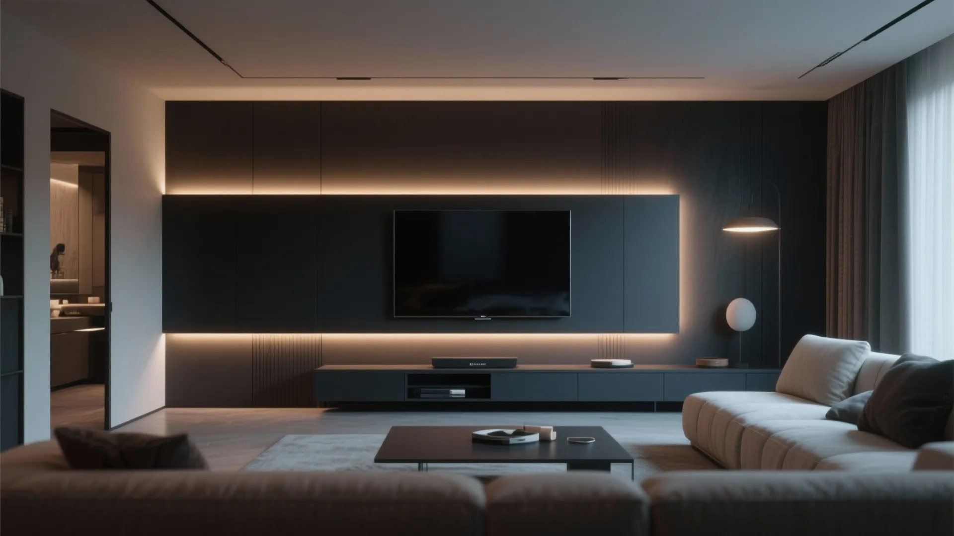 LED Strip Lighting Behind TV Panels