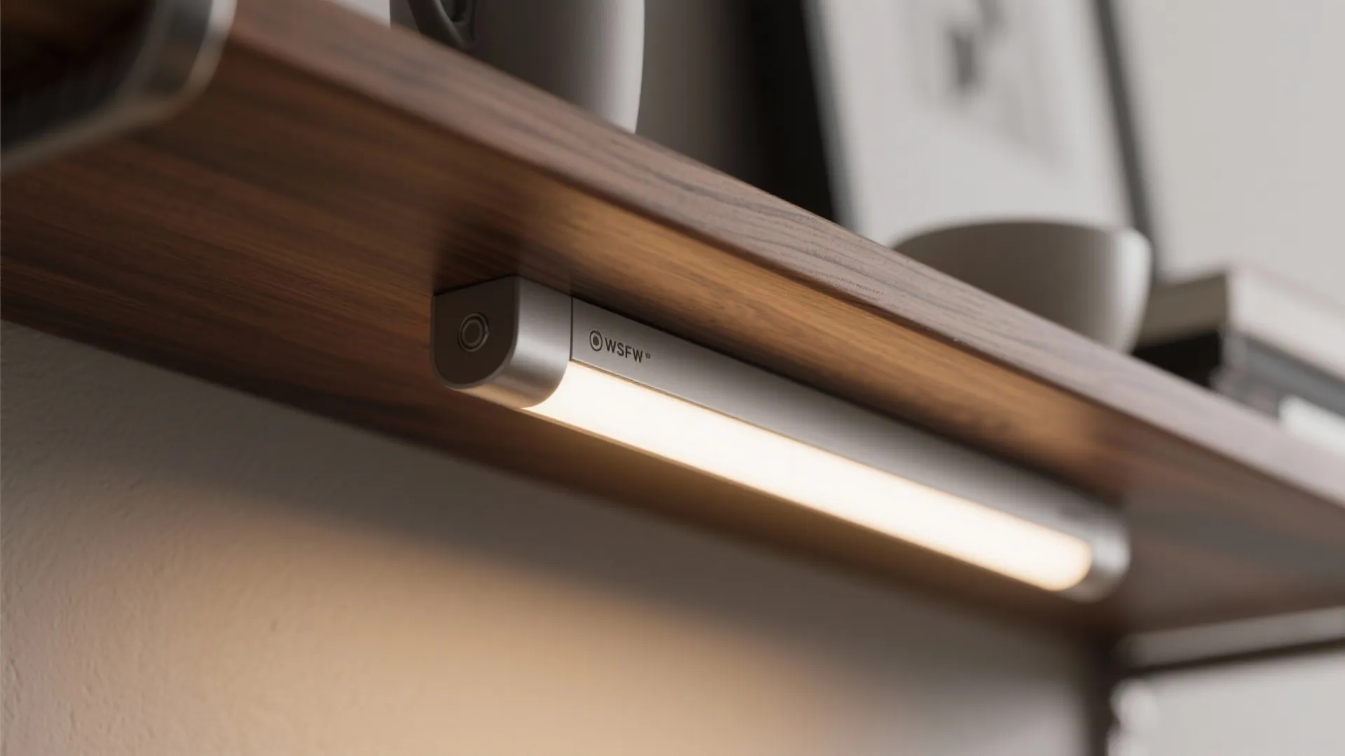 Warm wood tones with contrast lighting