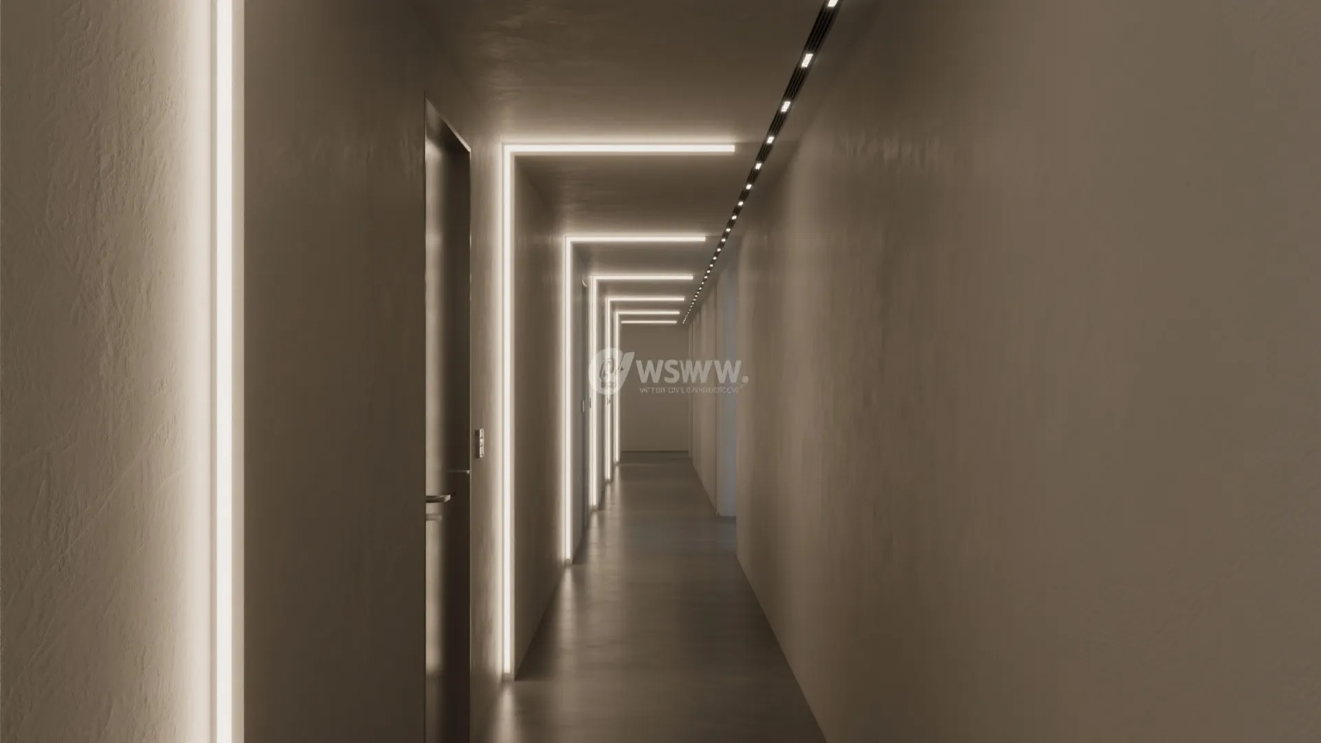 4) Wall-wash LED strips to stretch ceilings and corridors