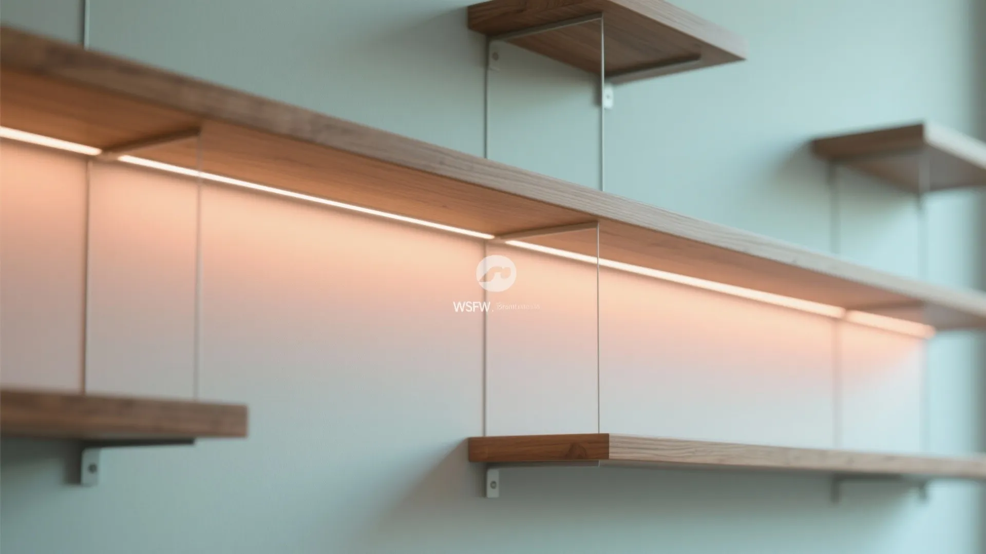 1. Gradient LED Wash Behind Shelves