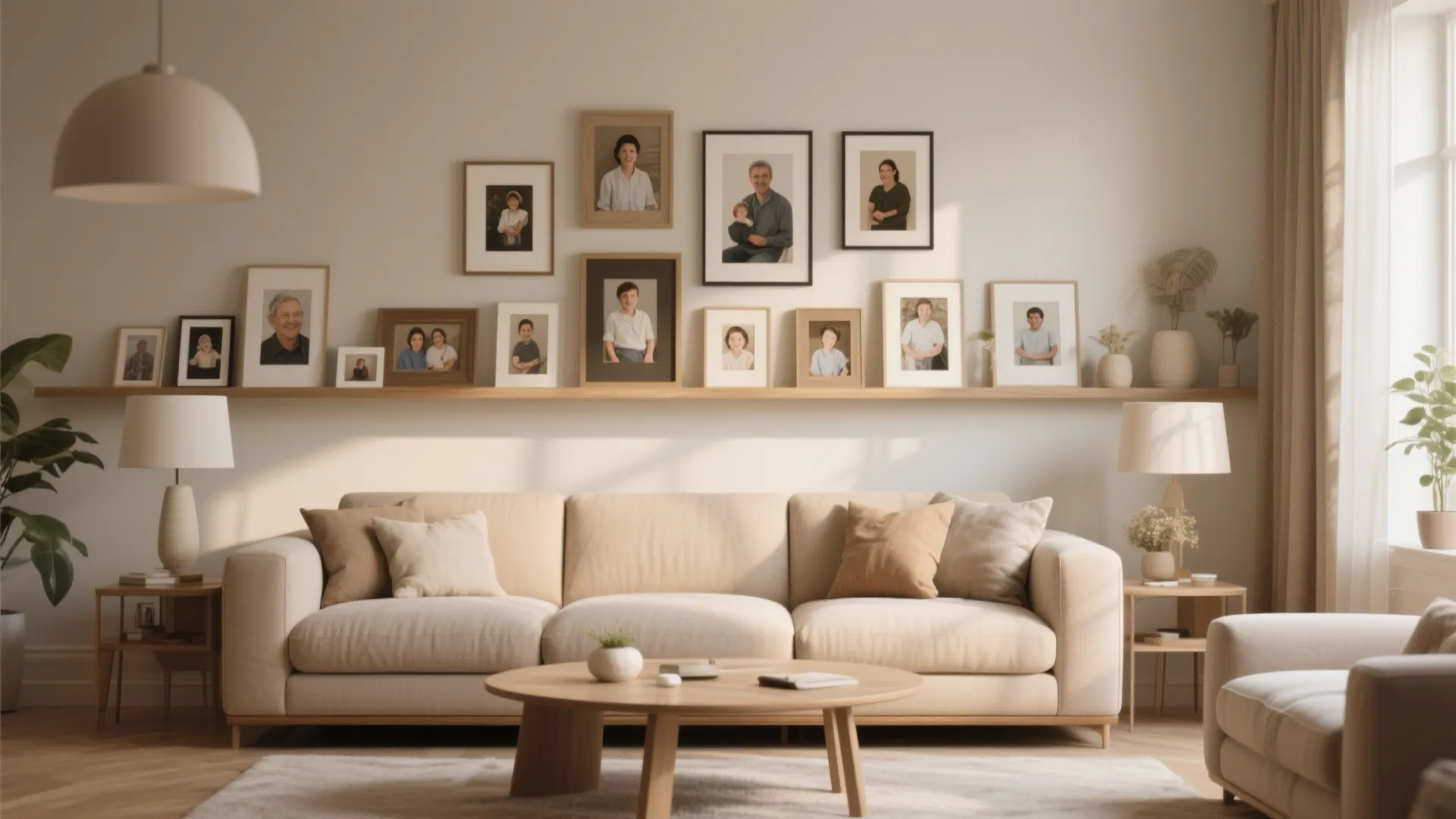 5. Picture Ledge Above the Sofa