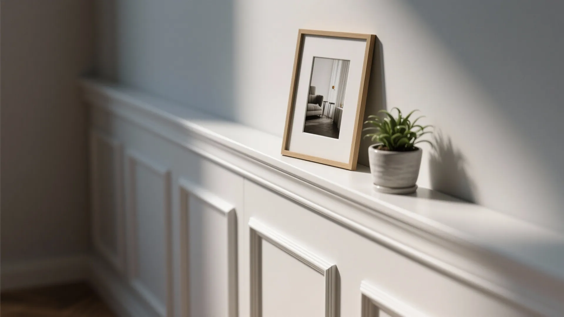 Half-Height Wainscoting with a Slim Ledge