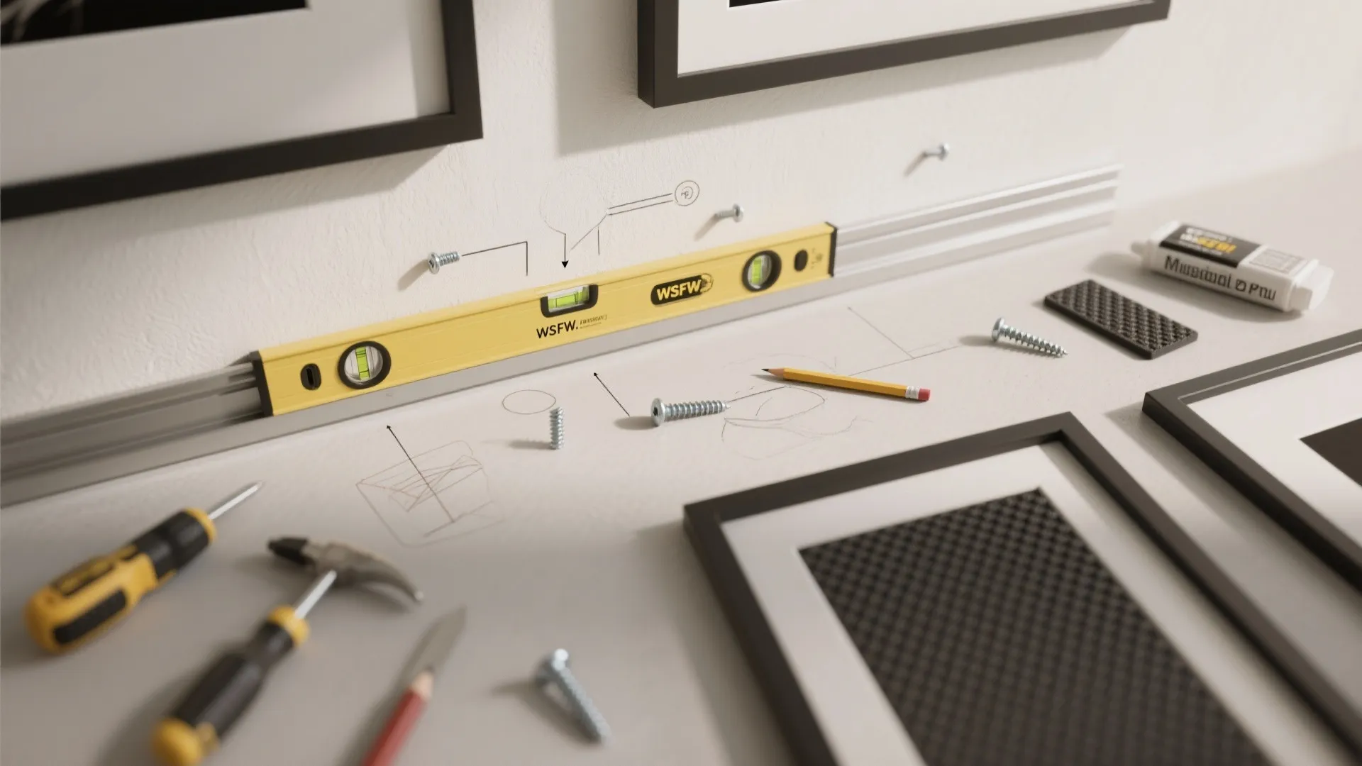 Slim Picture Ledges with Rotating Art