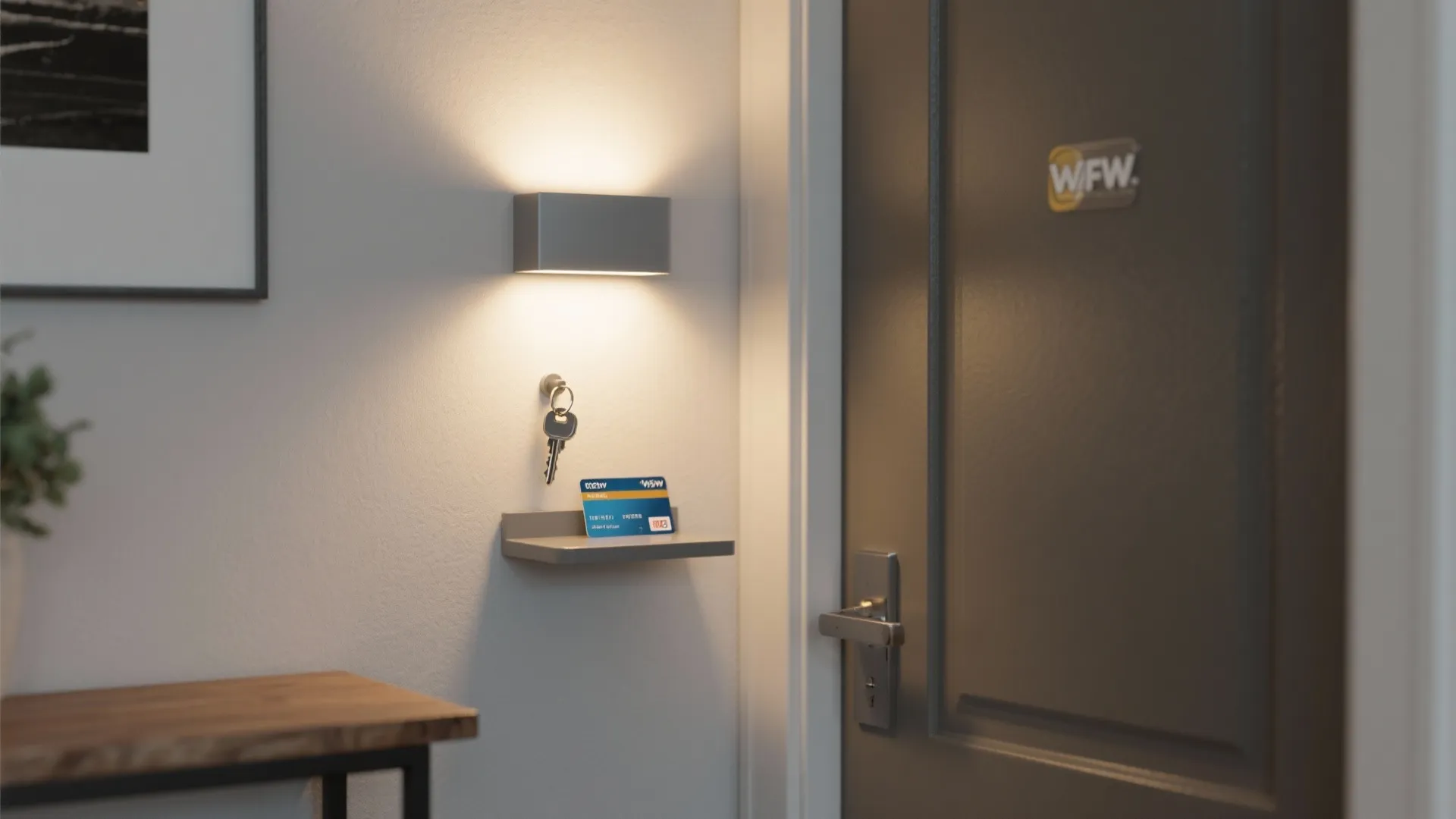 5) Minimal shelf lights and ledge sconces that double as storage