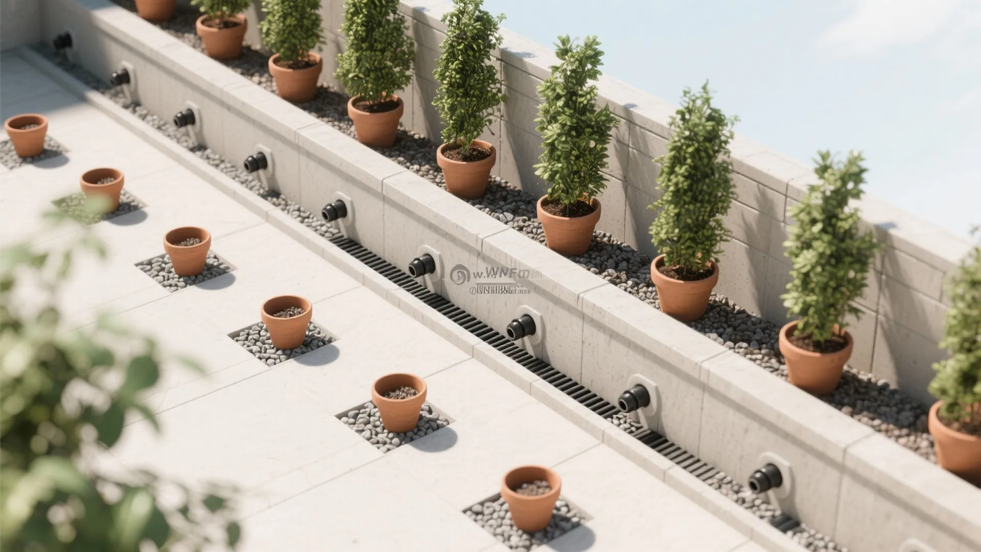 Low Wall with Planter Ledge