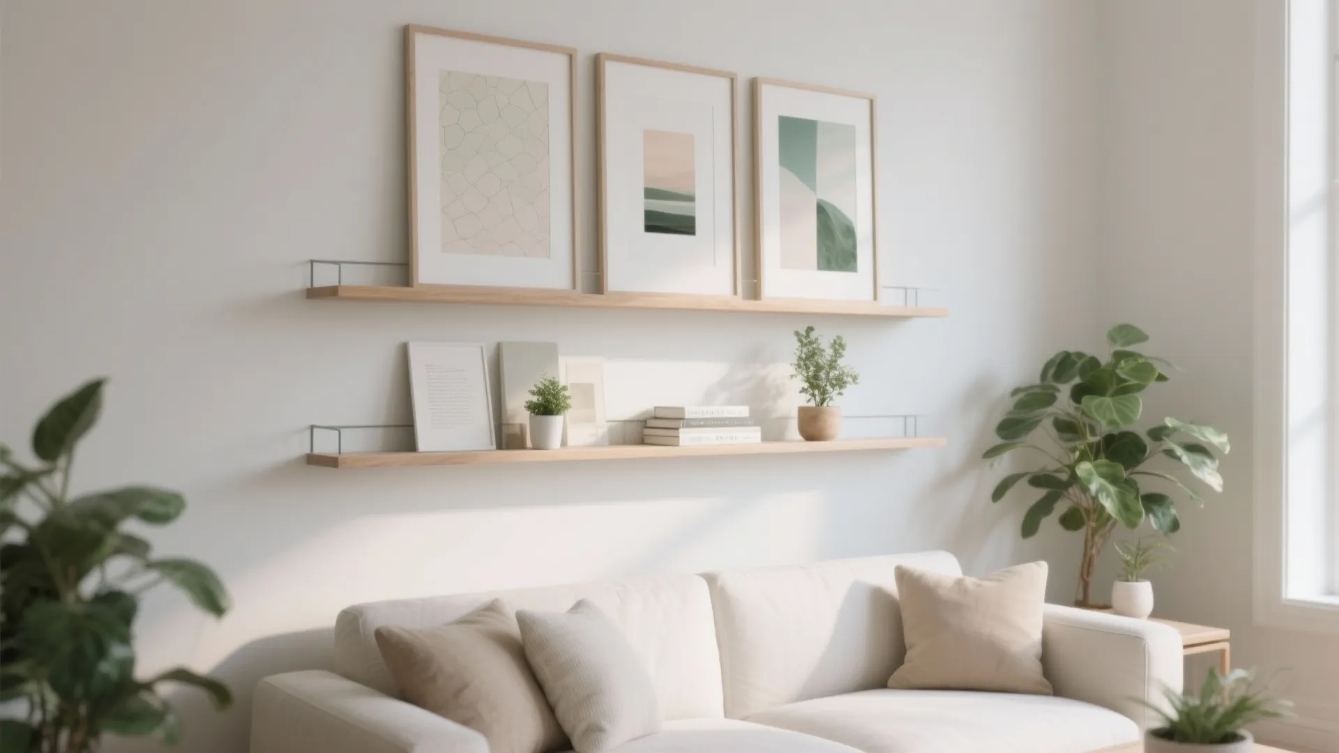 Slim Ledge Shelves for Art and Books