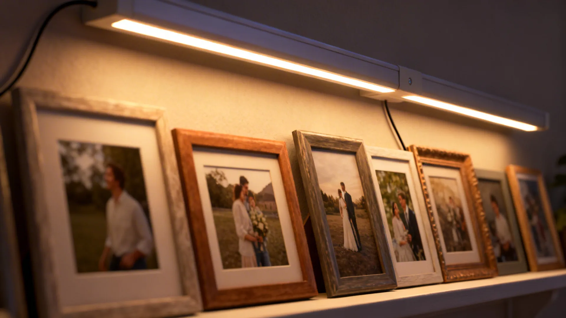 5. Photo ledge with integrated lighting