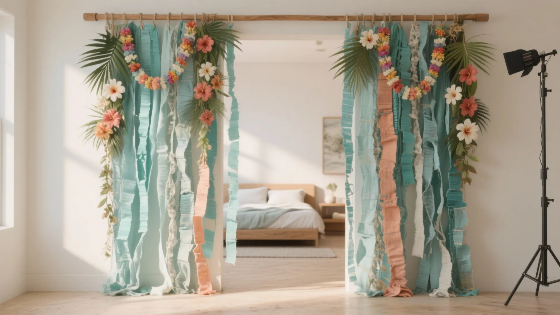 2. Upcycled Lei Curtain