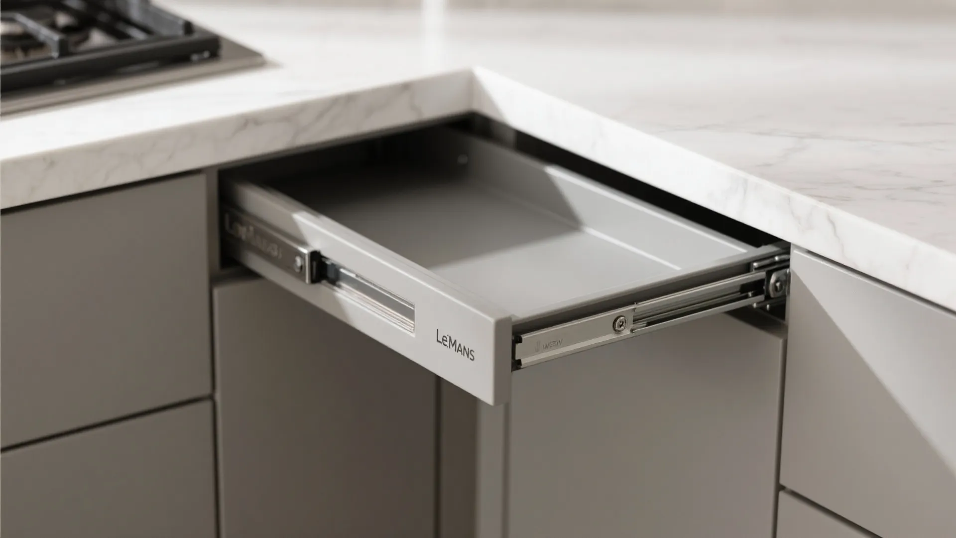 L-shaped kitchen that frees more counter space