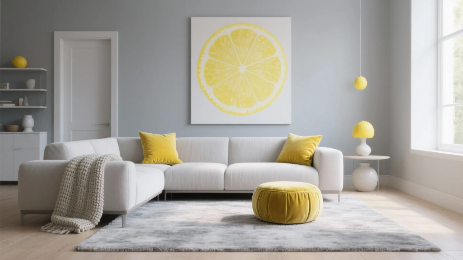 Lemon Accents with Cool Gray