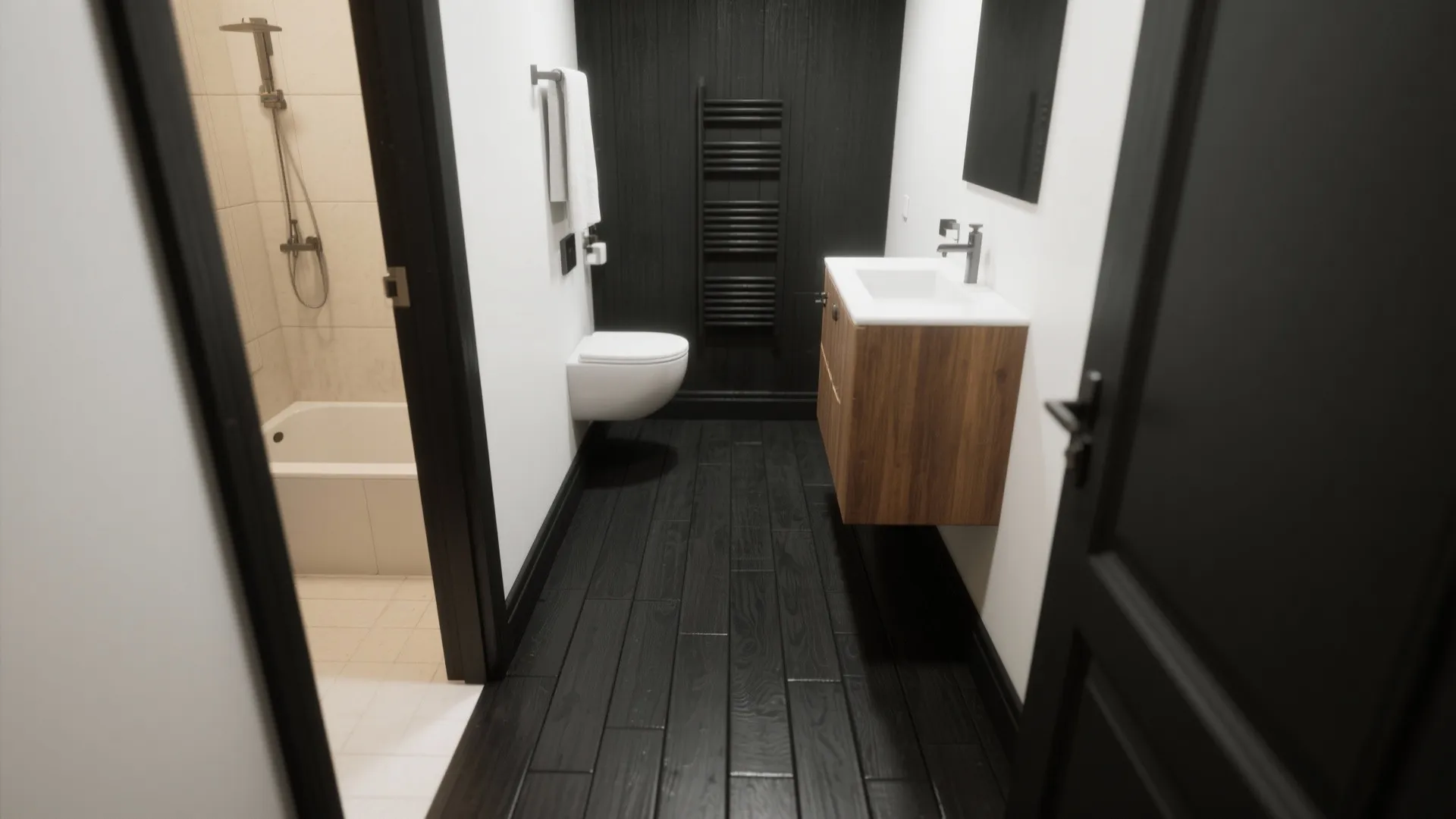 3. Use High-Contrast Flooring to Expand Depth