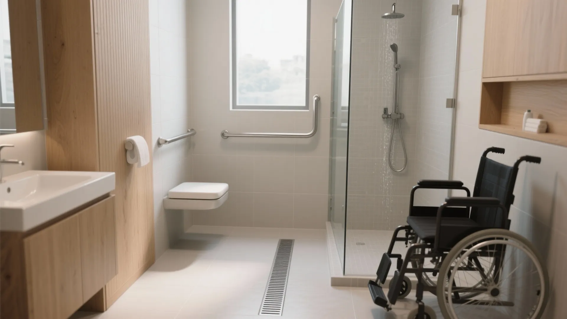 Level-Access Showers with Smart Drainage