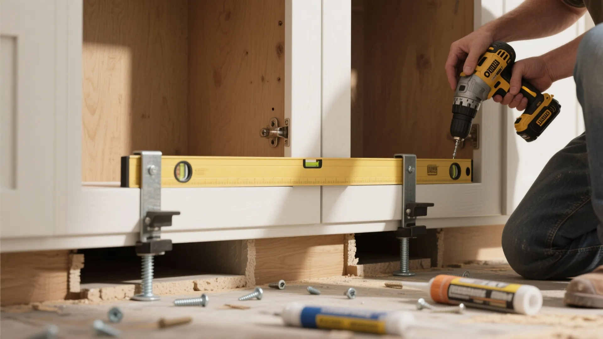 4. Level and secure the base first