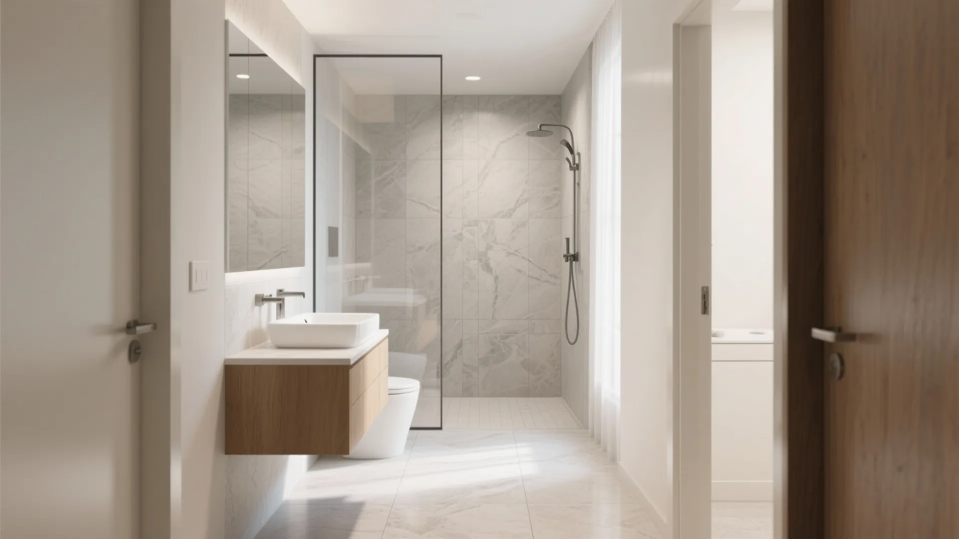 Large-format neutrals for visual calm