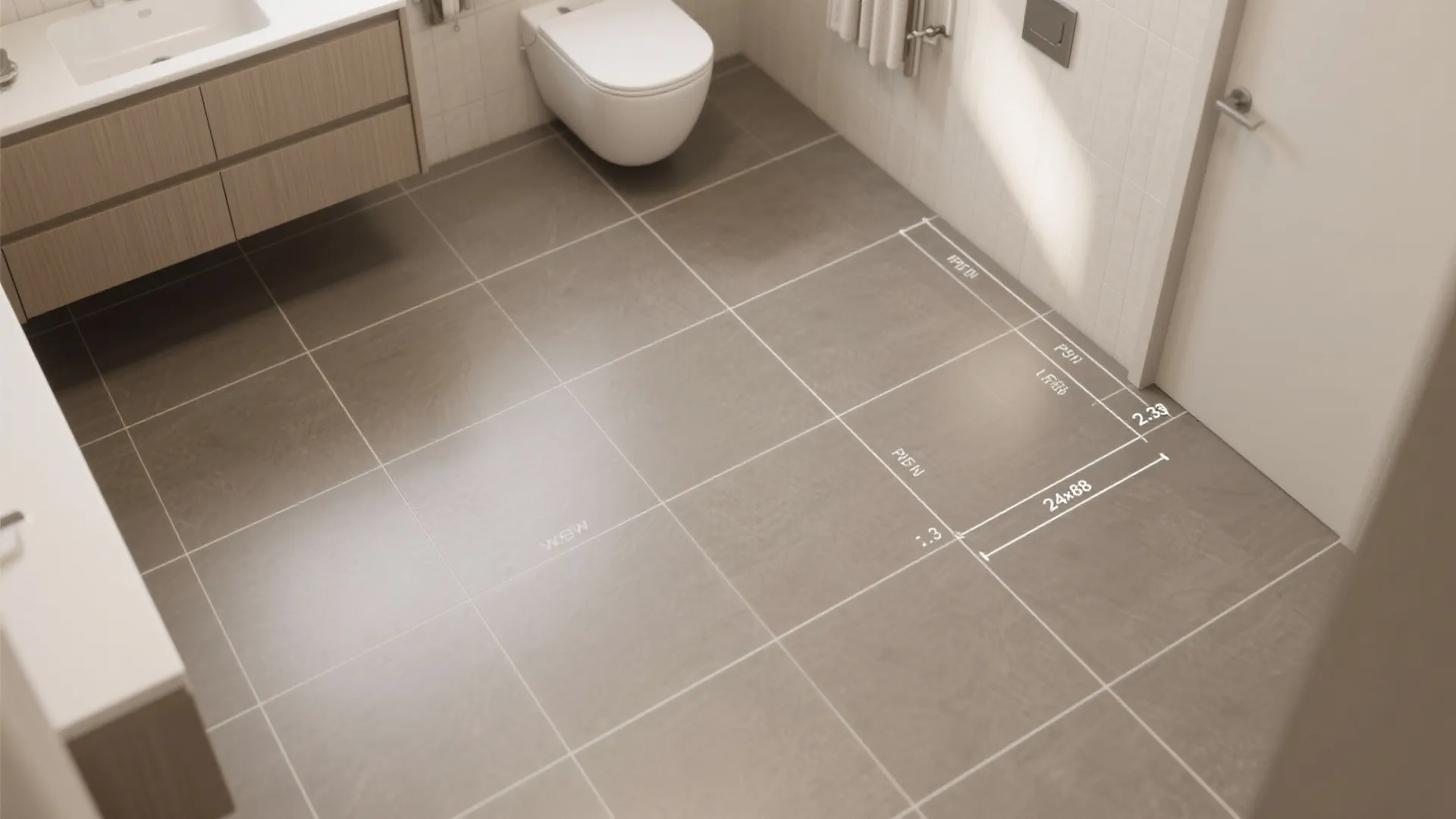 Large-format porcelain for fewer seams