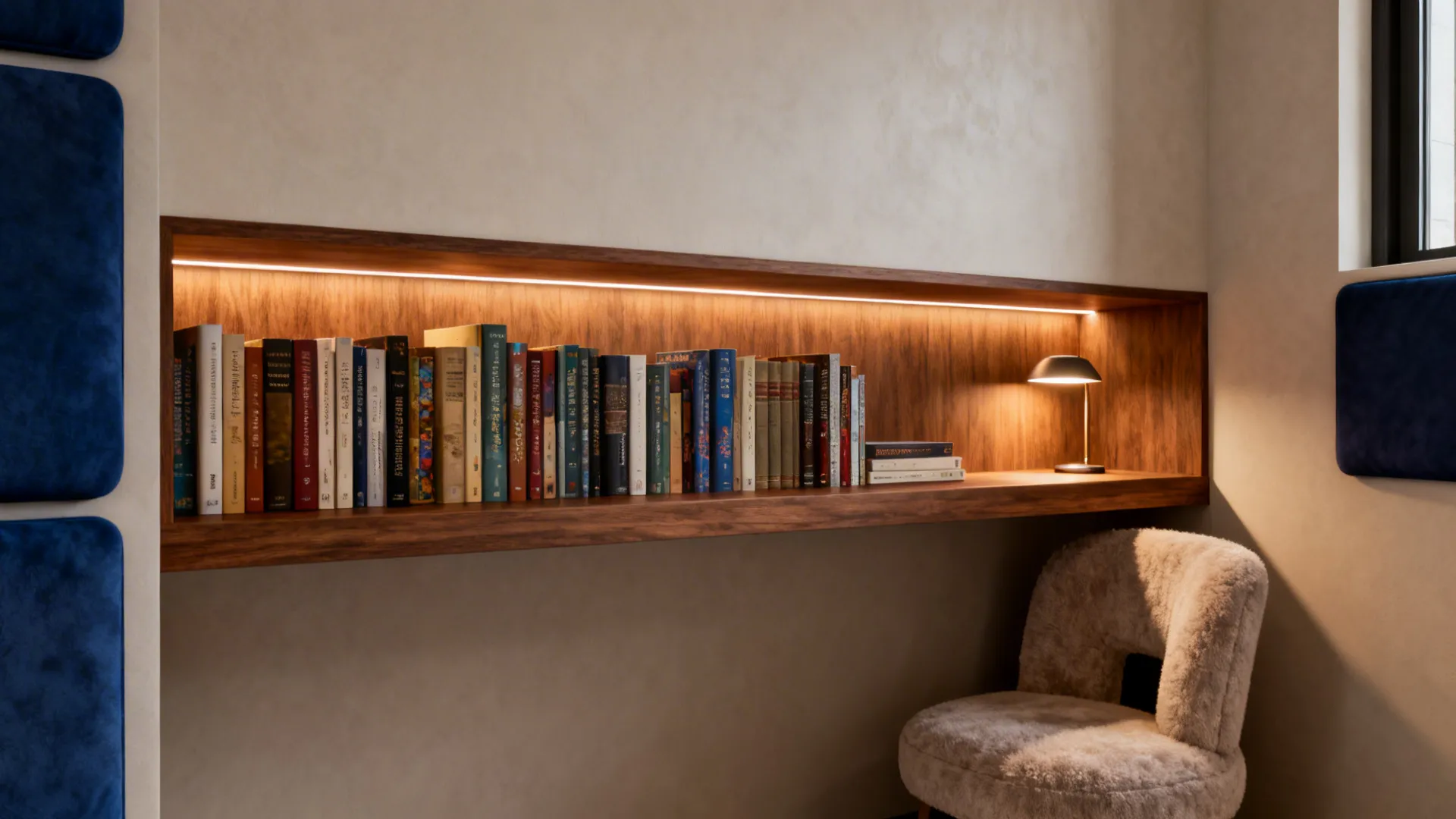 1. Library Alcove with a Single Statement Shelf