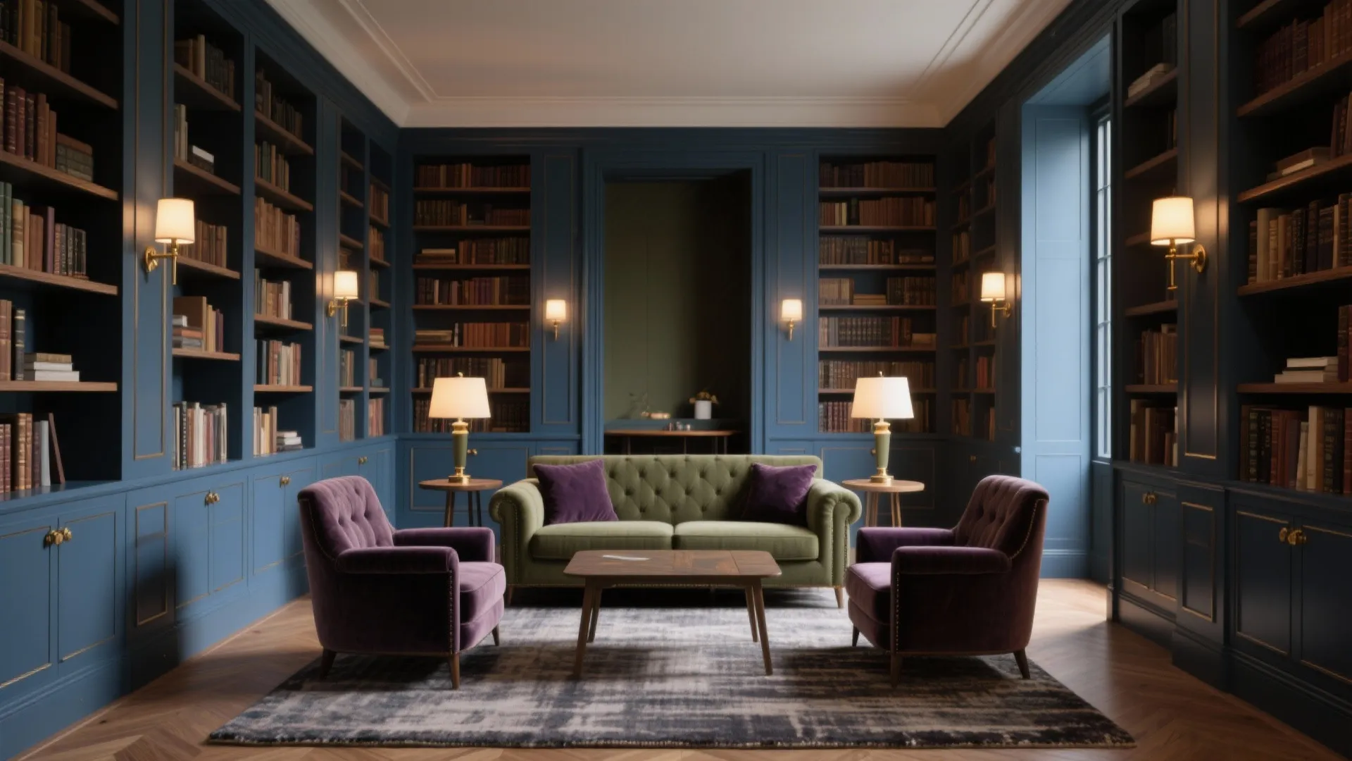 2) Library Lounge with Hidden Dining