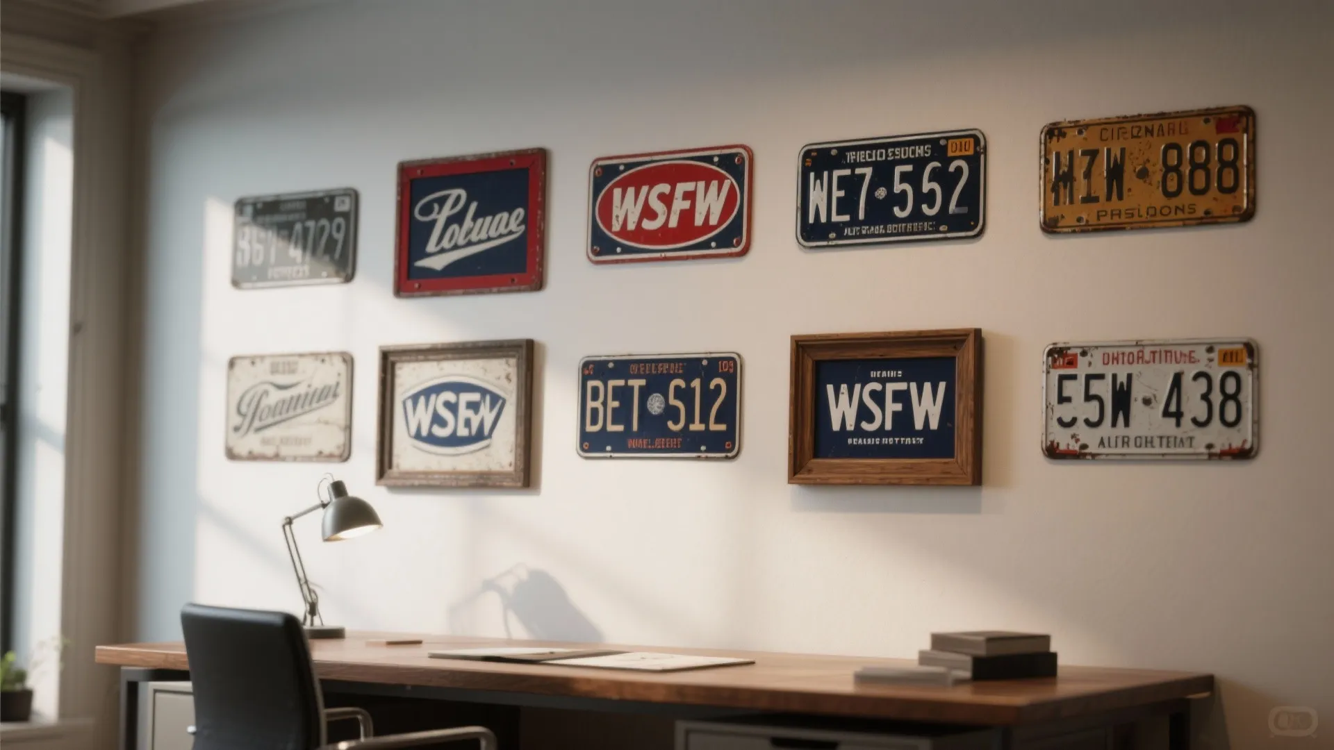 4. Vintage Signage and License Plate Gallery