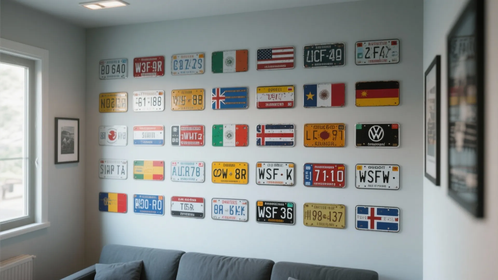 2. License Plate Collage Wall